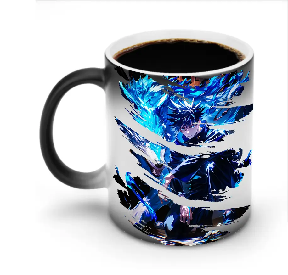 呪術廻戦 グッズ,伏黒 恵 - 変色マグカップ ・ セラミック ・ 熱転写プリント ・ 耐久性 高品質 ・ ギフト・自宅用 コーヒー お茶