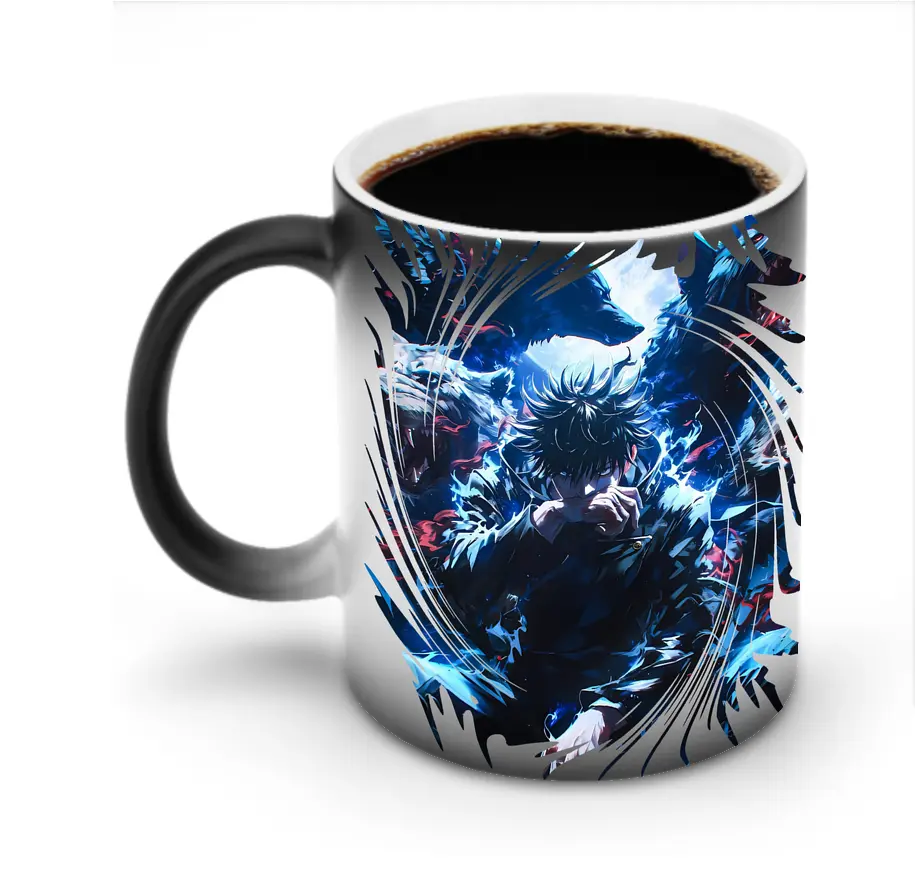 呪術廻戦 グッズ,伏黒 恵 - 変色マグカップ ・ セラミック ・ 熱転写プリント ・ 耐久性 高品質 ・ ギフト・自宅用 コーヒー お茶