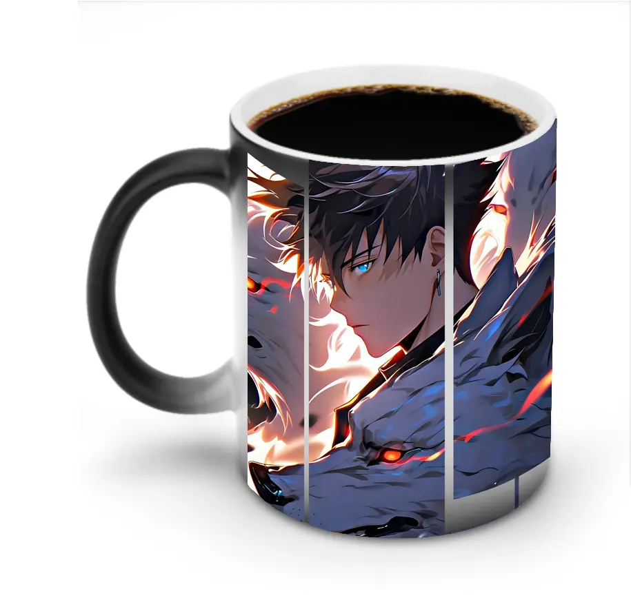 呪術廻戦 グッズ,伏黒 恵 - 変色マグカップ ・ セラミック ・ 熱転写プリント ・ 耐久性 高品質 ・ ギフト・自宅用 コーヒー お茶