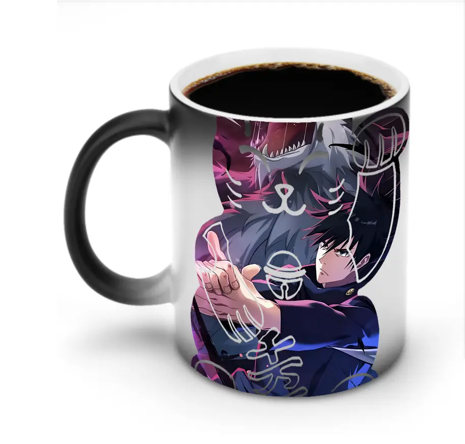 呪術廻戦 グッズ,伏黒 恵 - 変色マグカップ ・ セラミック ・ 熱転写プリント ・ 耐久性 高品質 ・ ギフト・自宅用 コーヒー お茶