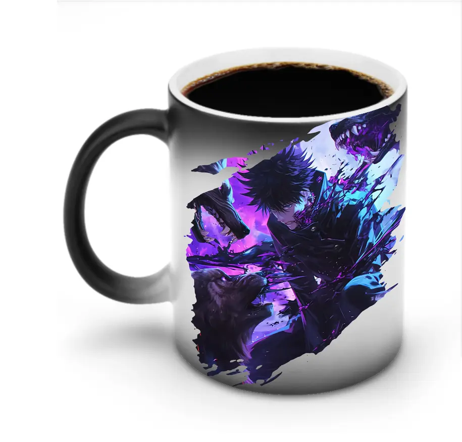 呪術廻戦 グッズ,伏黒 恵 - 変色マグカップ ・ セラミック ・ 熱転写プリント ・ 耐久性 高品質 ・ ギフト・自宅用 コーヒー お茶
