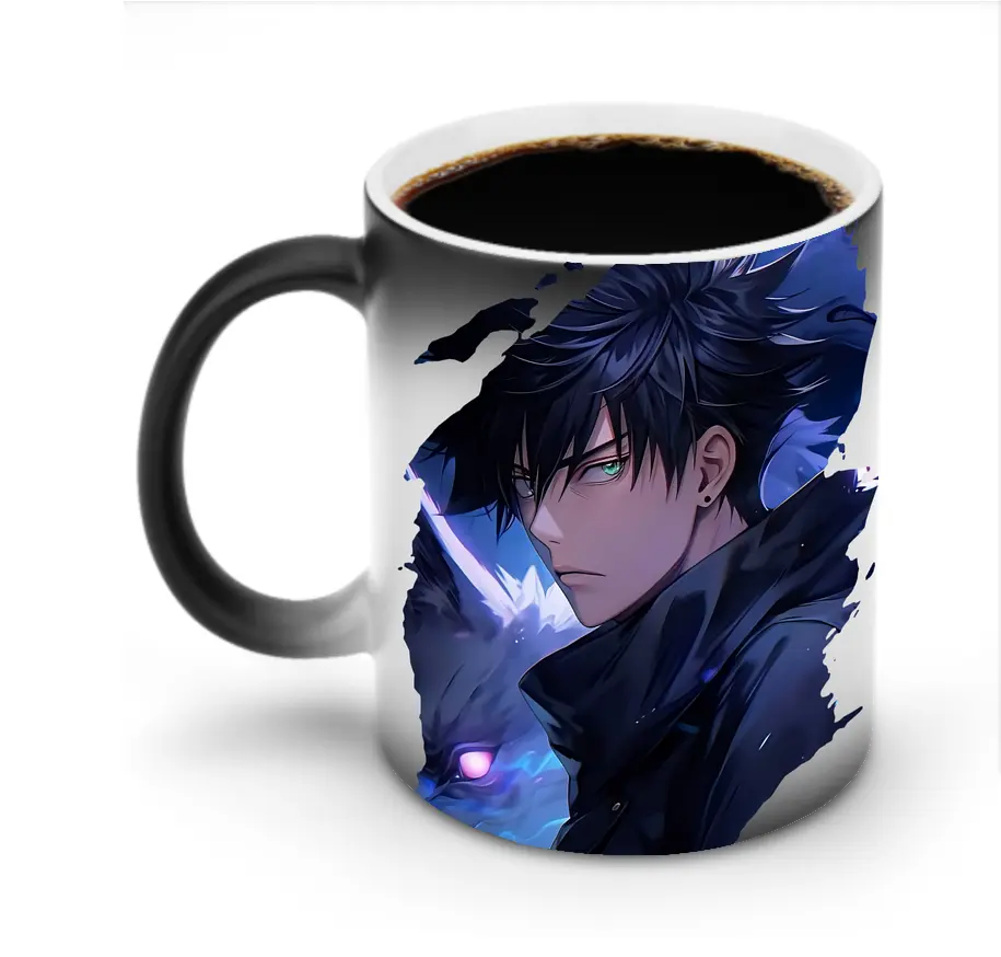 呪術廻戦 グッズ,伏黒 恵 - 変色マグカップ ・ セラミック ・ 熱転写プリント ・ 耐久性 高品質 ・ ギフト・自宅用 コーヒー お茶