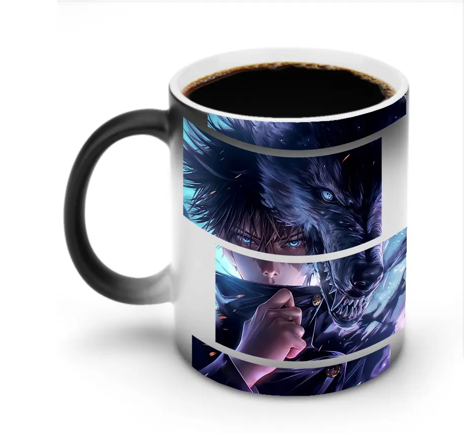 呪術廻戦 グッズ,伏黒 恵 - 変色マグカップ ・ セラミック ・ 熱転写プリント ・ 耐久性 高品質 ・ ギフト・自宅用 コーヒー お茶