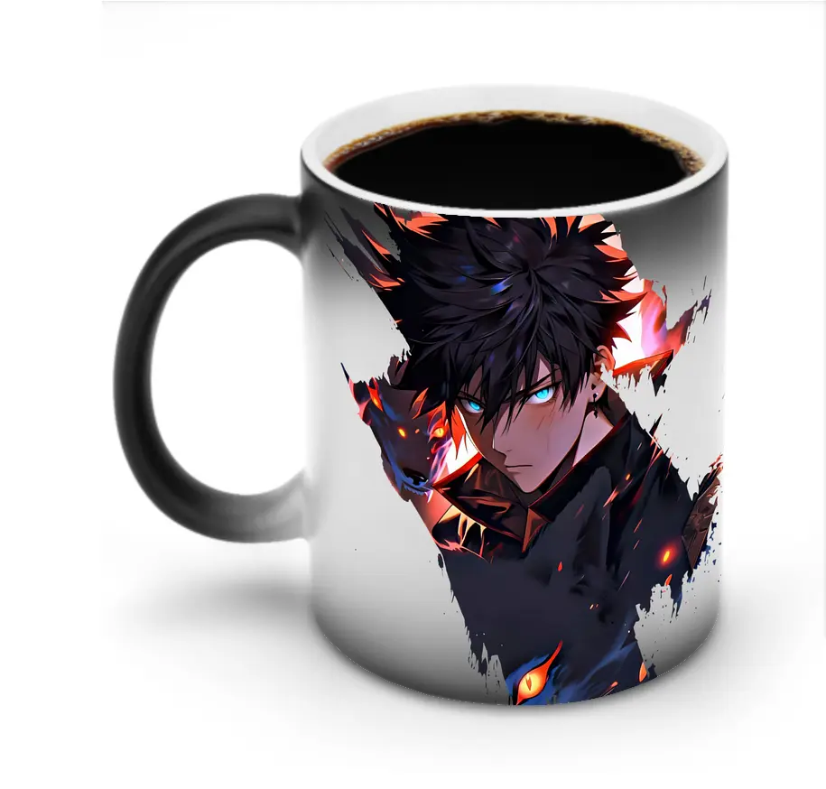 呪術廻戦 グッズ,伏黒 恵 - 変色マグカップ ・ セラミック ・ 熱転写プリント ・ 耐久性 高品質 ・ ギフト・自宅用 コーヒー お茶