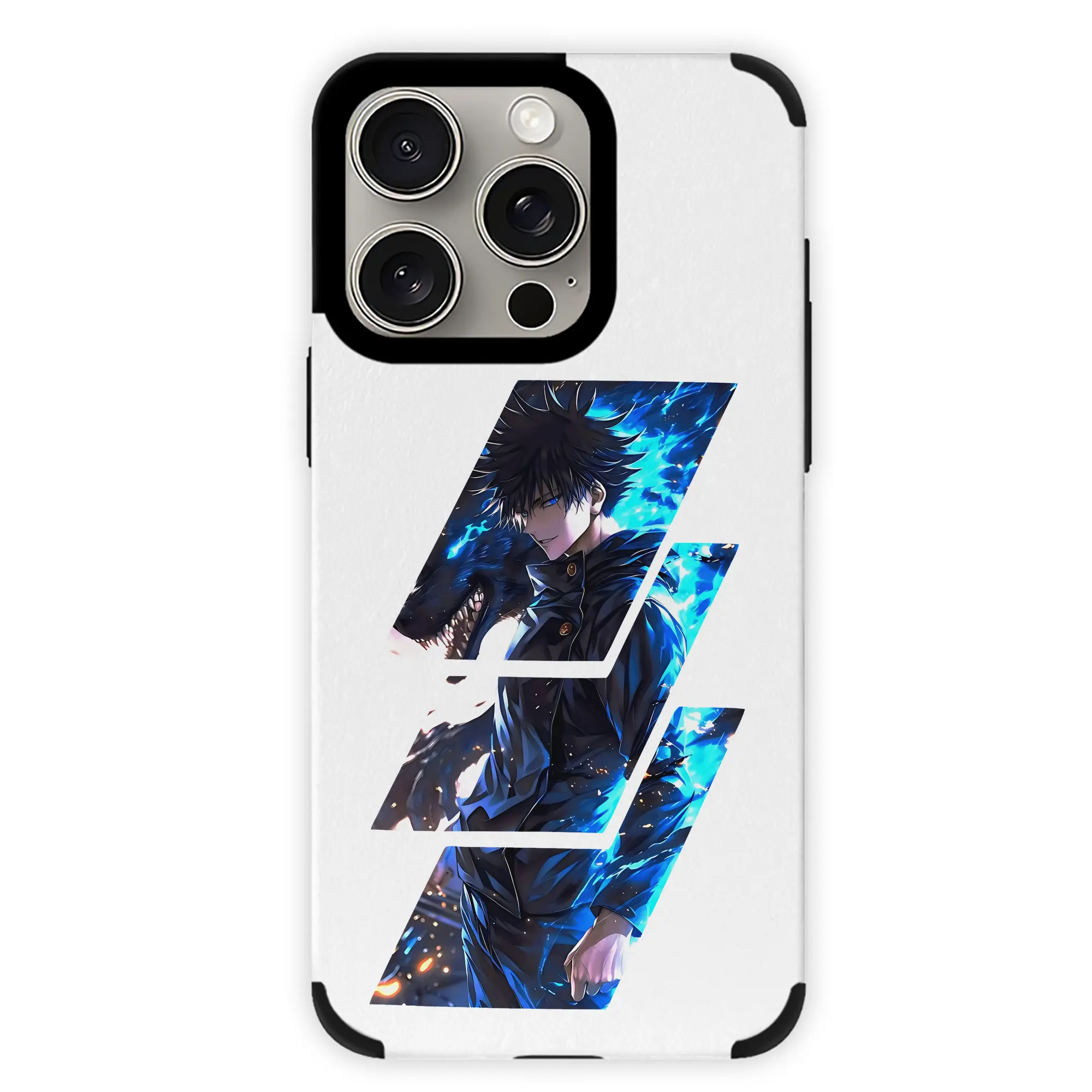 呪術廻戦 グッズ,伏黒 恵 - IPhone15ProMax対応 ・ PUレザースマホケース ・ 耐衝撃 ・ 黄変防止 ・ 360度全面保護 ・ 柔らか手触り ・ 3D立体ボタン