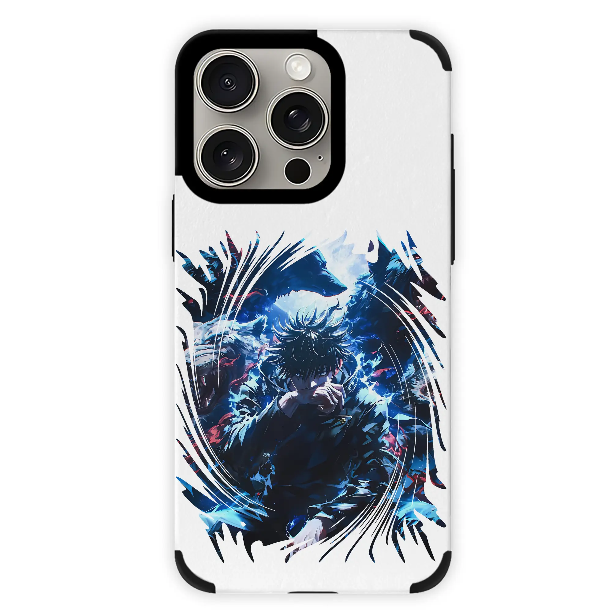 呪術廻戦 グッズ,伏黒 恵 - IPhone15ProMax対応 ・ PUレザースマホケース ・ 耐衝撃 ・ 黄変防止 ・ 360度全面保護 ・ 柔らか手触り ・ 3D立体ボタン