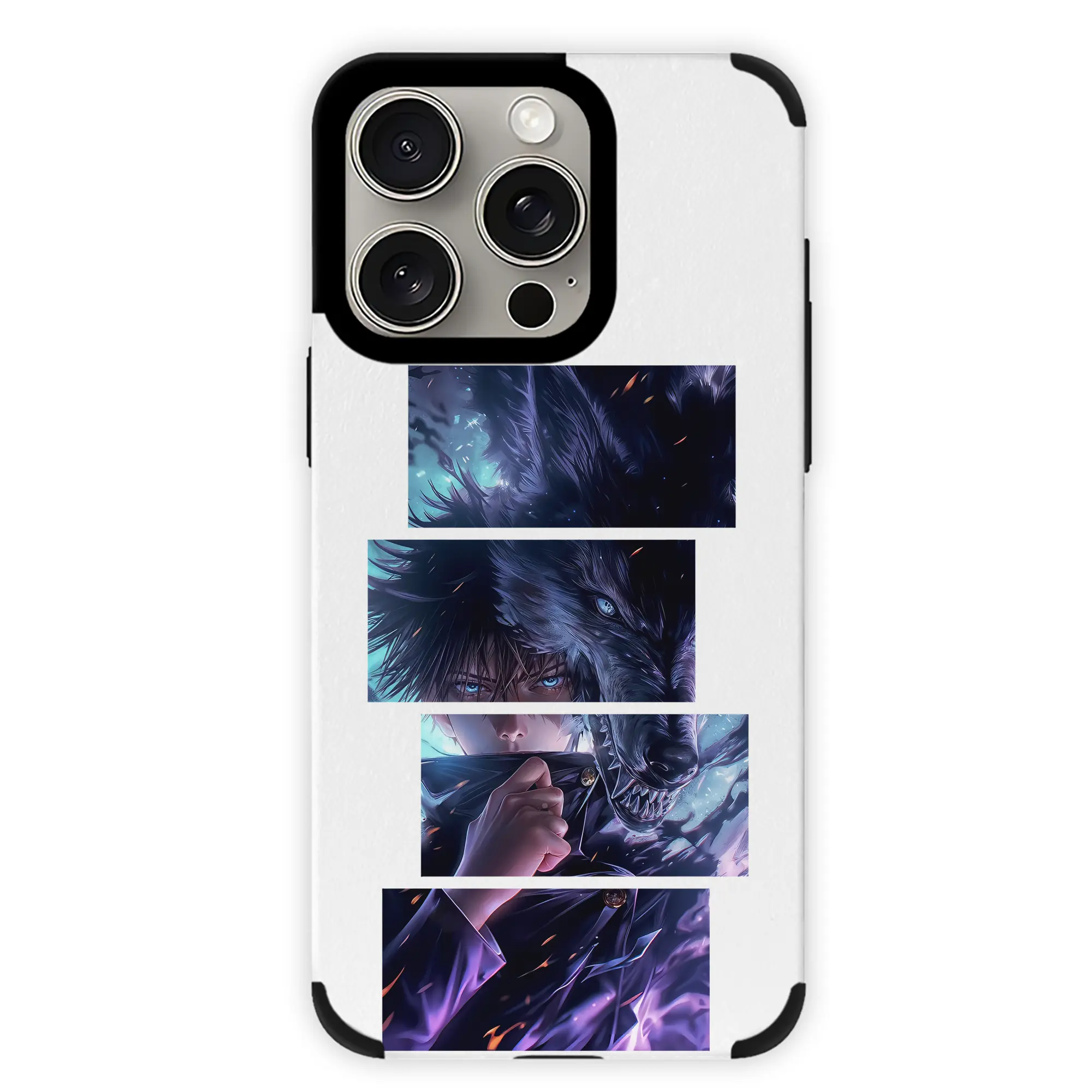 呪術廻戦 グッズ,伏黒 恵 - IPhone15ProMax対応 ・ PUレザースマホケース ・ 耐衝撃 ・ 黄変防止 ・ 360度全面保護 ・ 柔らか手触り ・ 3D立体ボタン