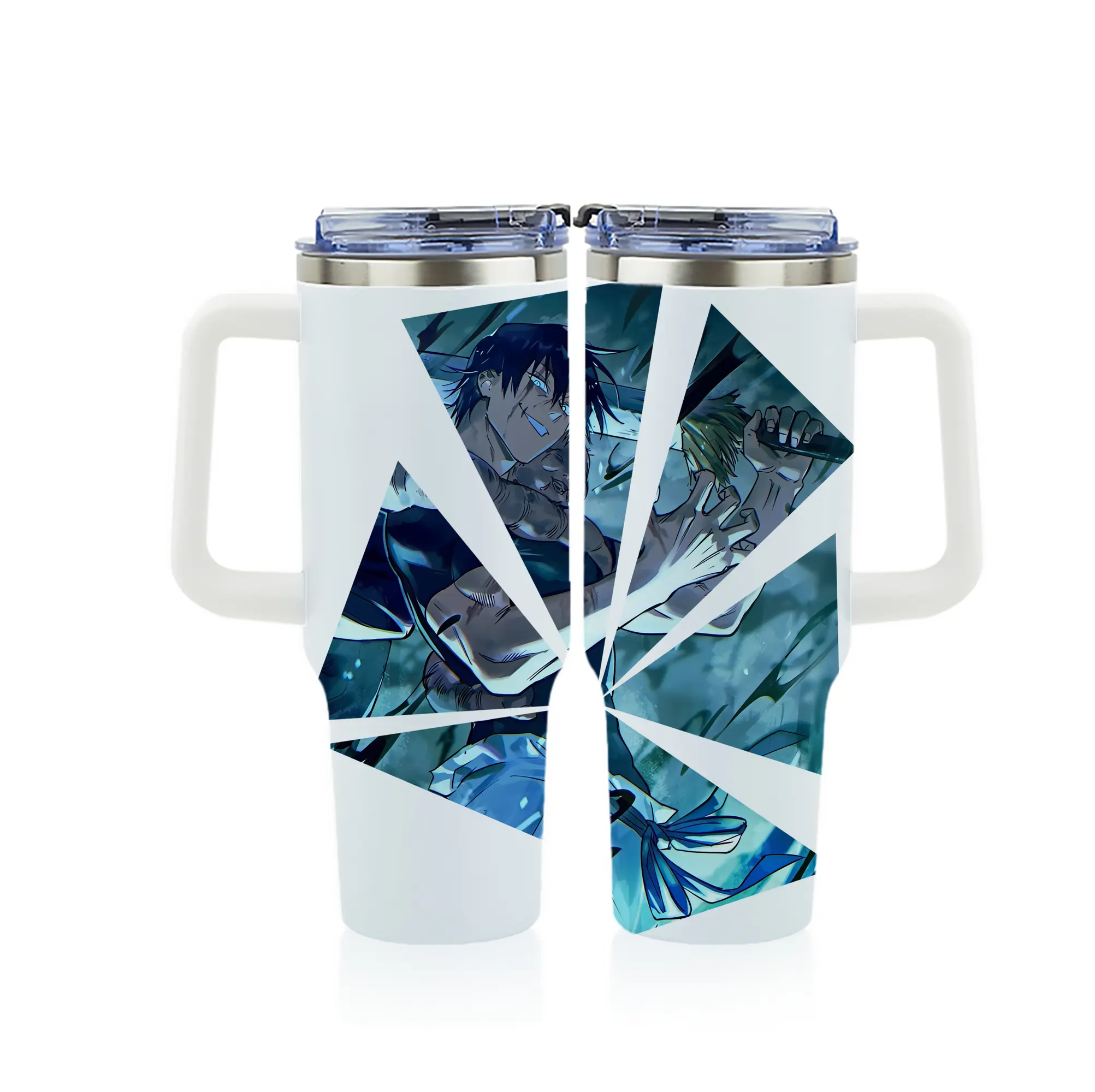 呪術廻戦 グッズ,伏黒 甚爾 - 1200mL フルプリント車用タンブラー ・ 304ステンレス 内側 ・ 201ステンレス 外側 ・ 保温 保冷 ・ 通勤 ドライブ アウトドア用