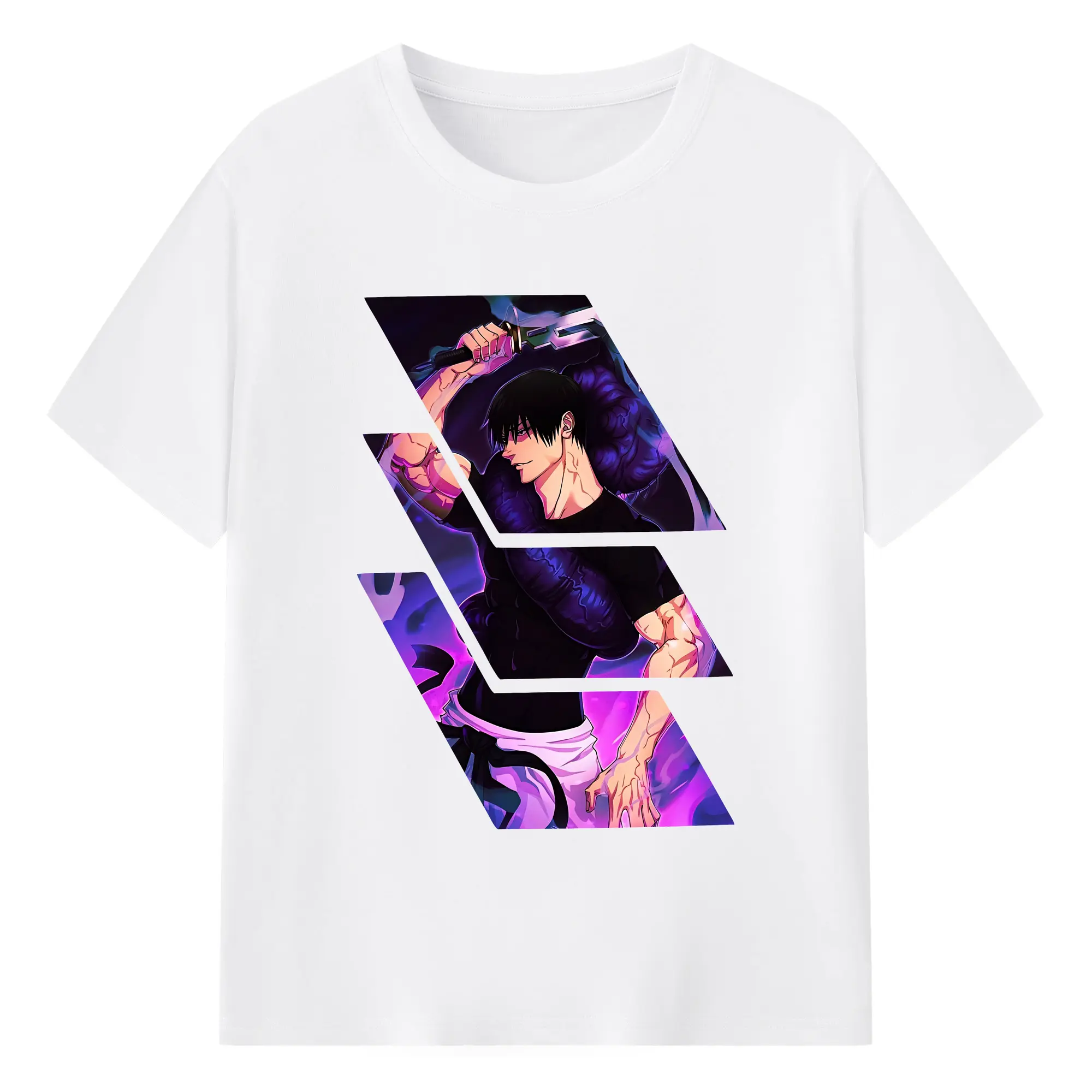 呪術廻戦 グッズ,伏黒 甚爾 - 綿100％ 半袖Tシャツ ・ フロントプリント ・ 快適 通気性 ・ 日常使い 散歩 スポーツ用