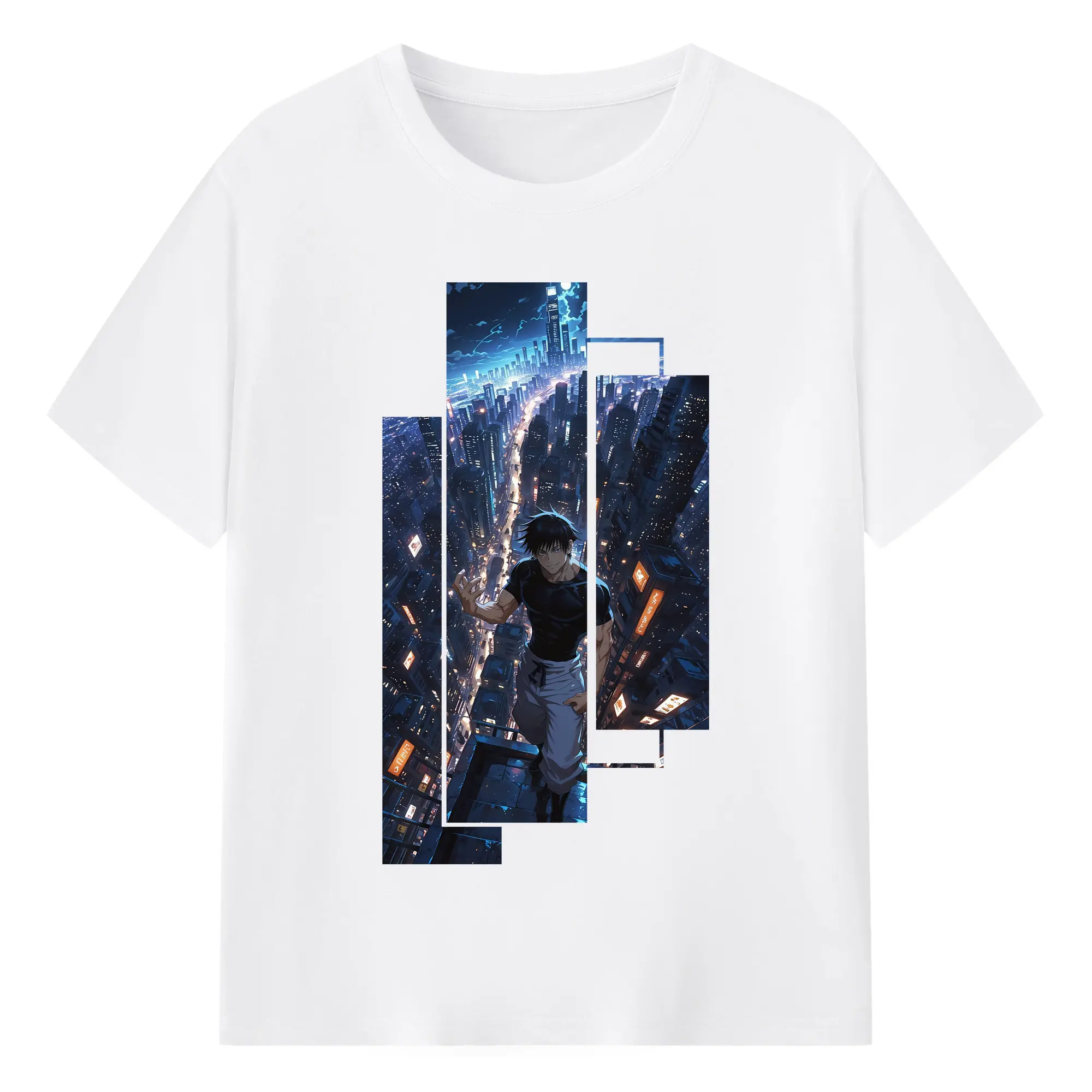 呪術廻戦 グッズ,伏黒 甚爾 - 綿100％ 半袖Tシャツ ・ フロントプリント ・ 快適 通気性 ・ 日常使い 散歩 スポーツ用