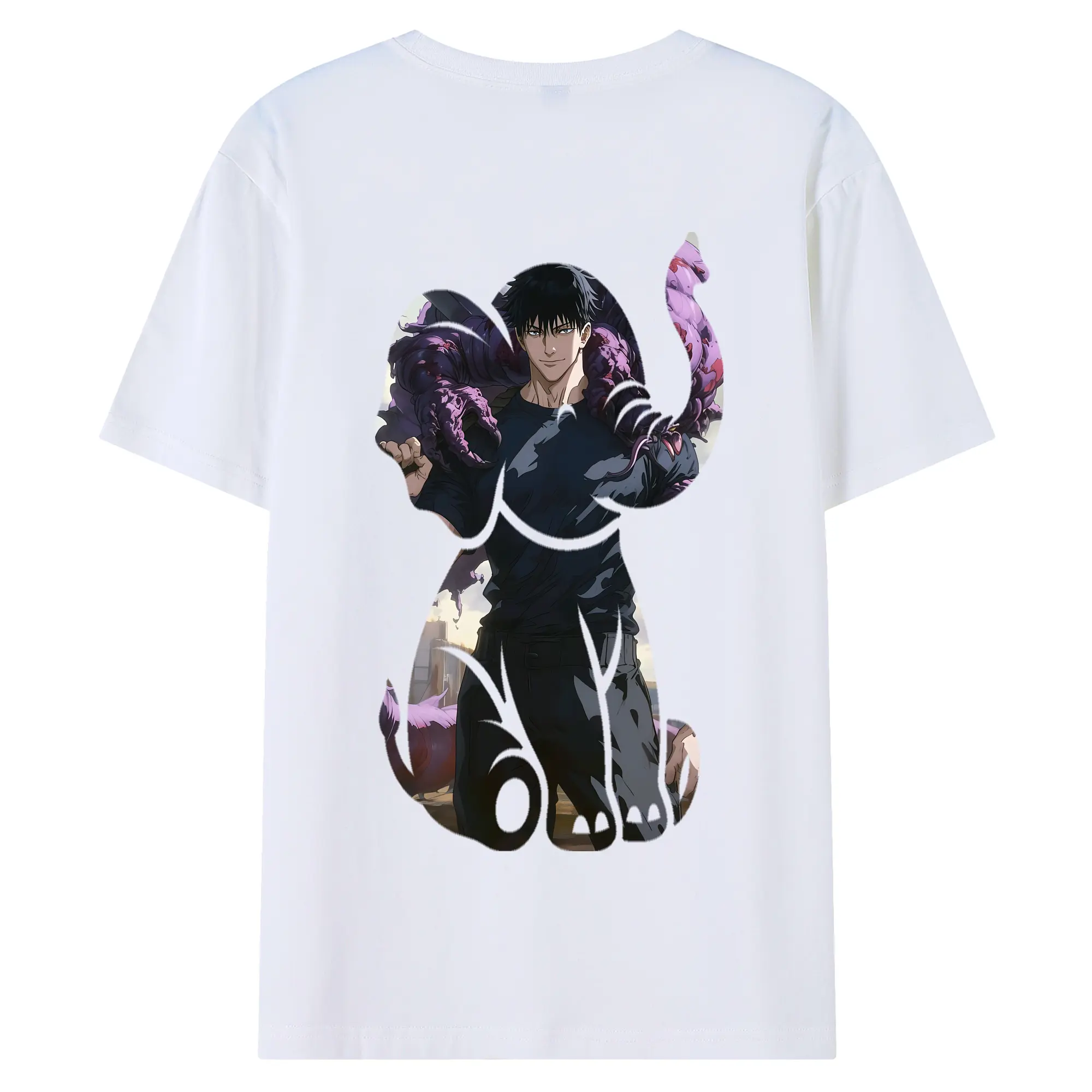 呪術廻戦 グッズ,伏黒 甚爾 - 綿100％ 半袖Tシャツ ・ バックプリント ・ 快適 通気性 ・ 日常使い 散歩 スポーツ用