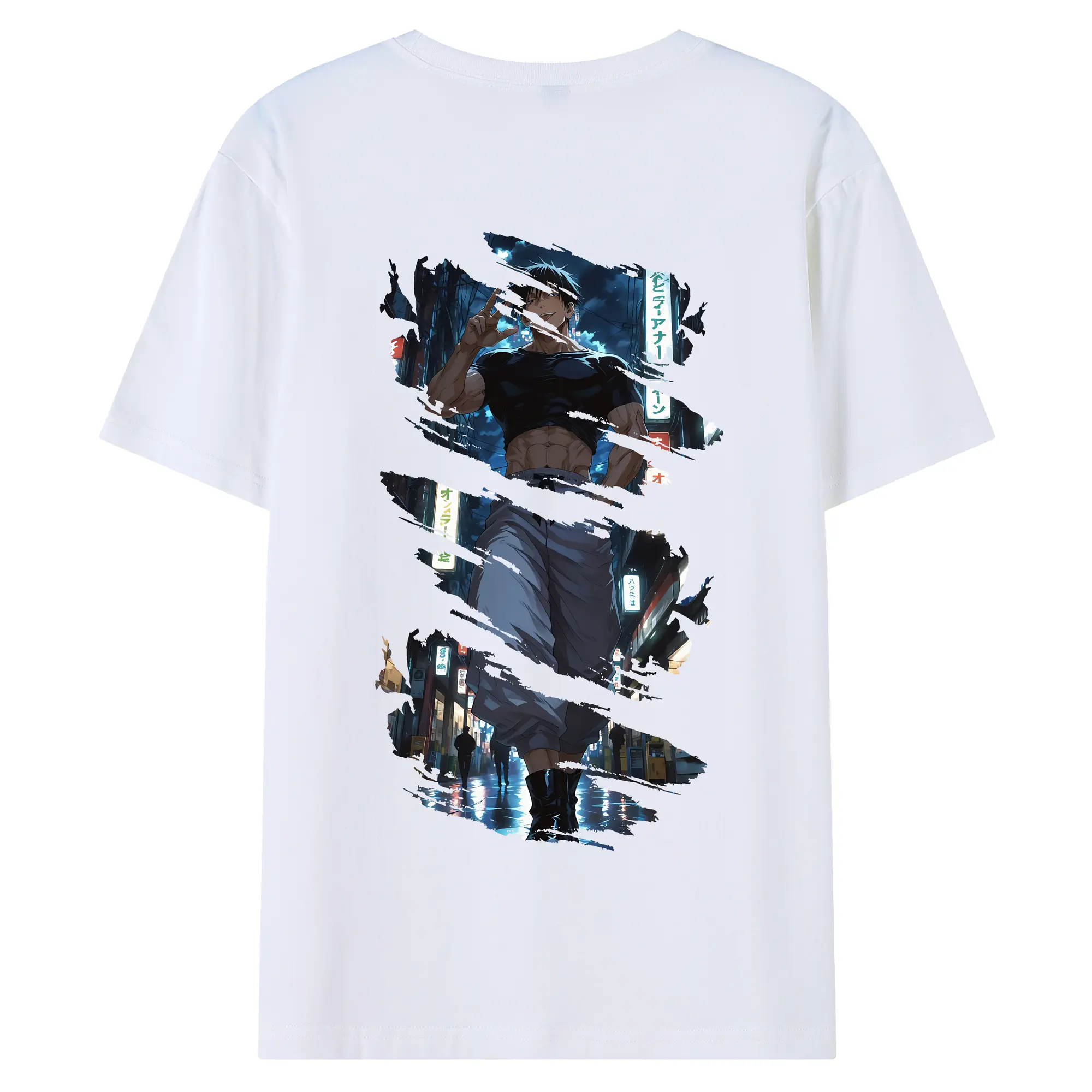 呪術廻戦 グッズ,伏黒 甚爾 - 綿100％ 半袖Tシャツ ・ バックプリント ・ 快適 通気性 ・ 日常使い 散歩 スポーツ用