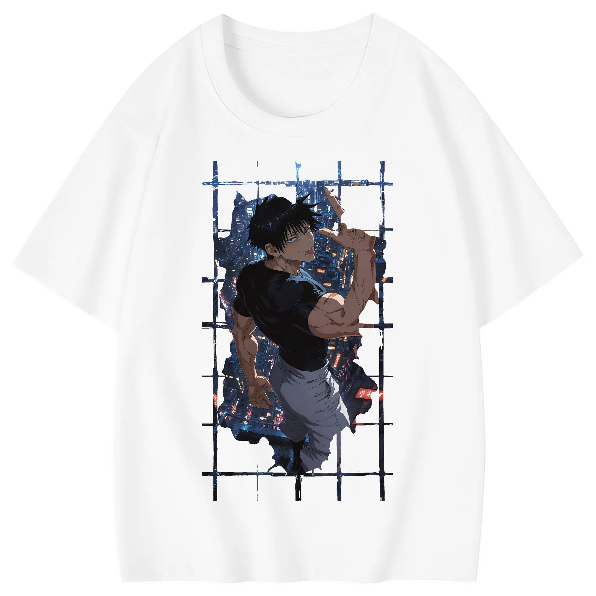 呪術廻戦 グッズ,伏黒 甚爾 - 綿100％ キッズTシャツ ・ フロントプリント ・ 快適 通気性 ・ スポーツ カジュアル 散歩用