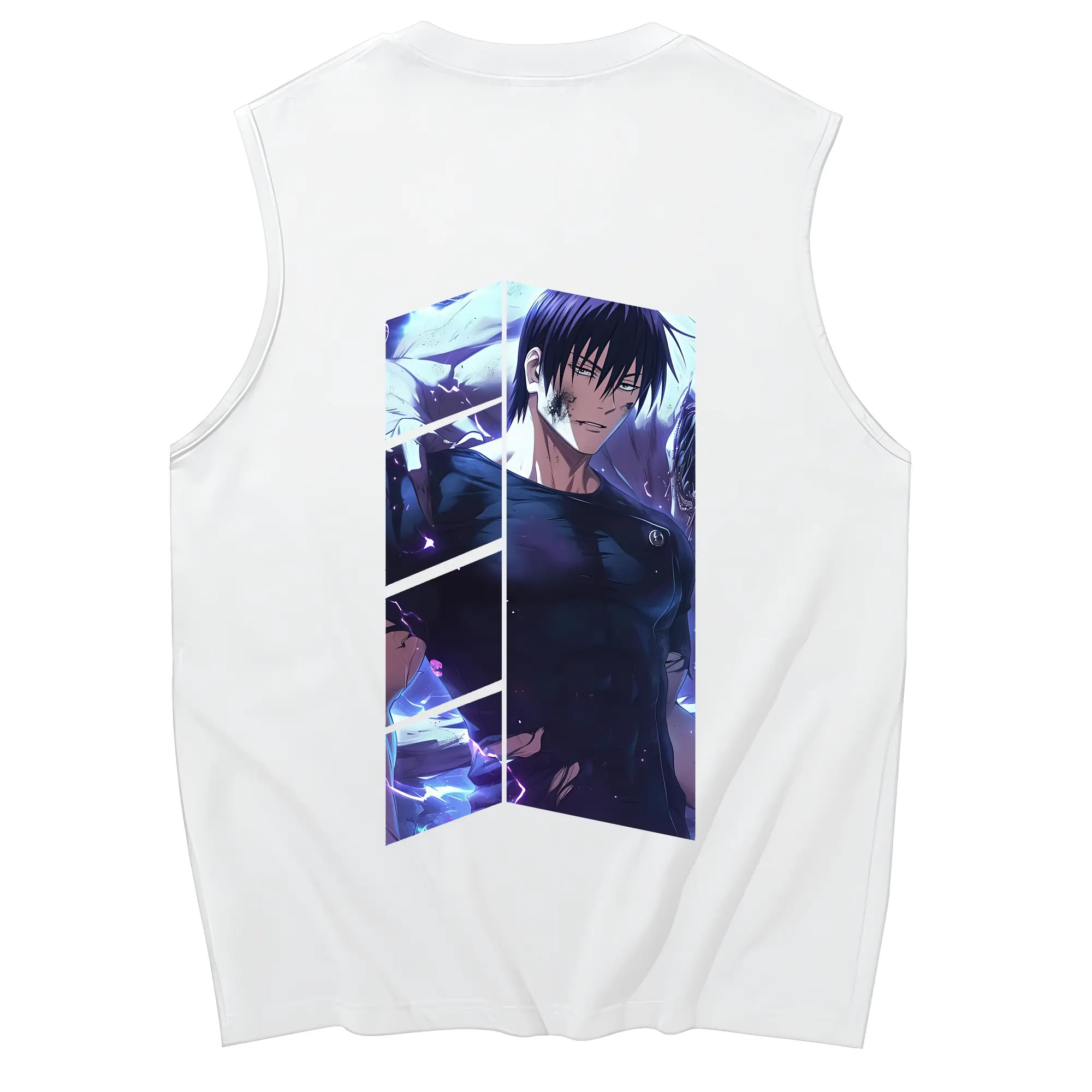 呪術廻戦 グッズ,伏黒 甚爾 - コットン100％ タンクトップ ・ 背面プリント ・ タイトシルエット ・ 快適 通気性 ・ スポーツ カジュアル 散歩用