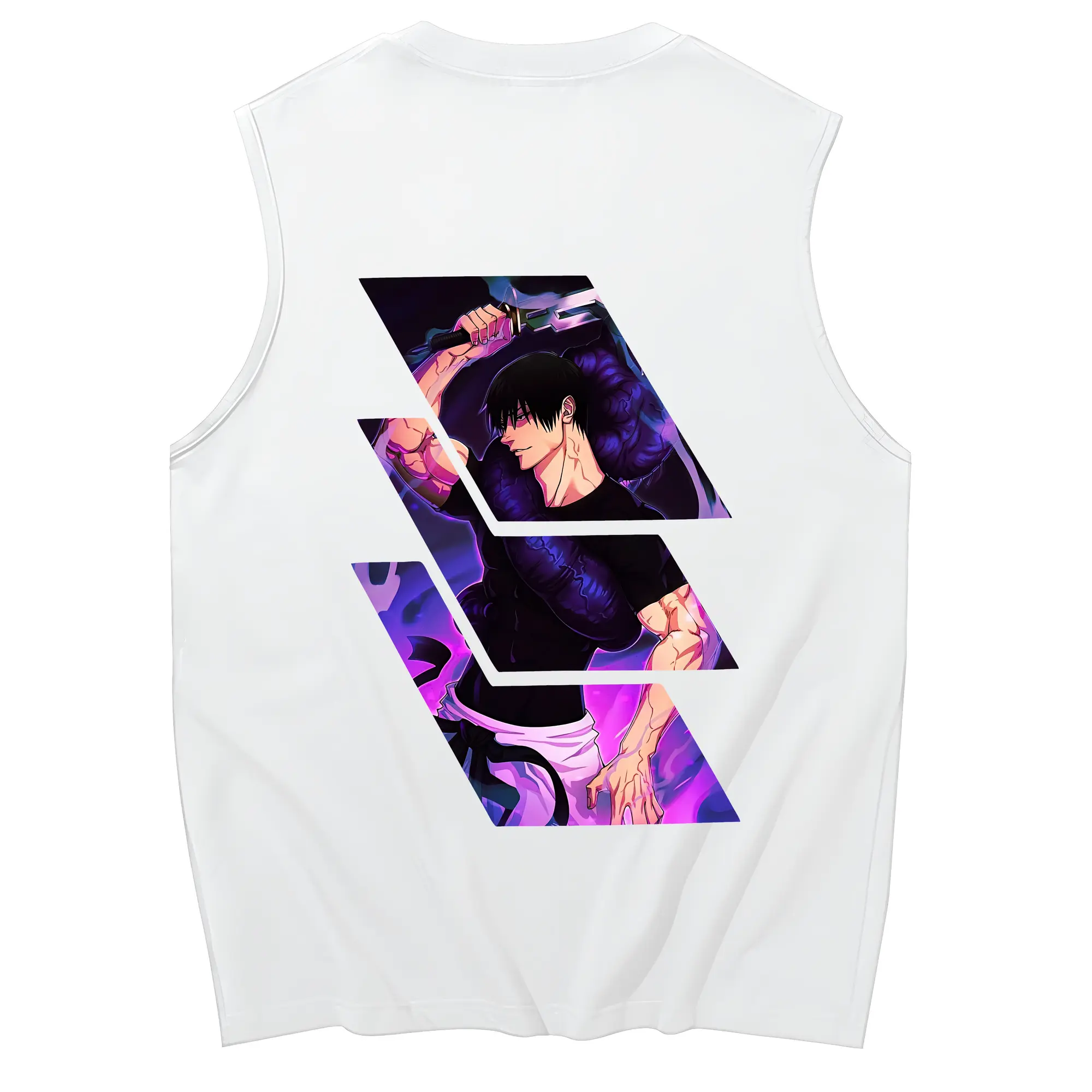 呪術廻戦 グッズ,伏黒 甚爾 - コットン100％ タンクトップ ・ 背面プリント ・ タイトシルエット ・ 快適 通気性 ・ スポーツ カジュアル 散歩用