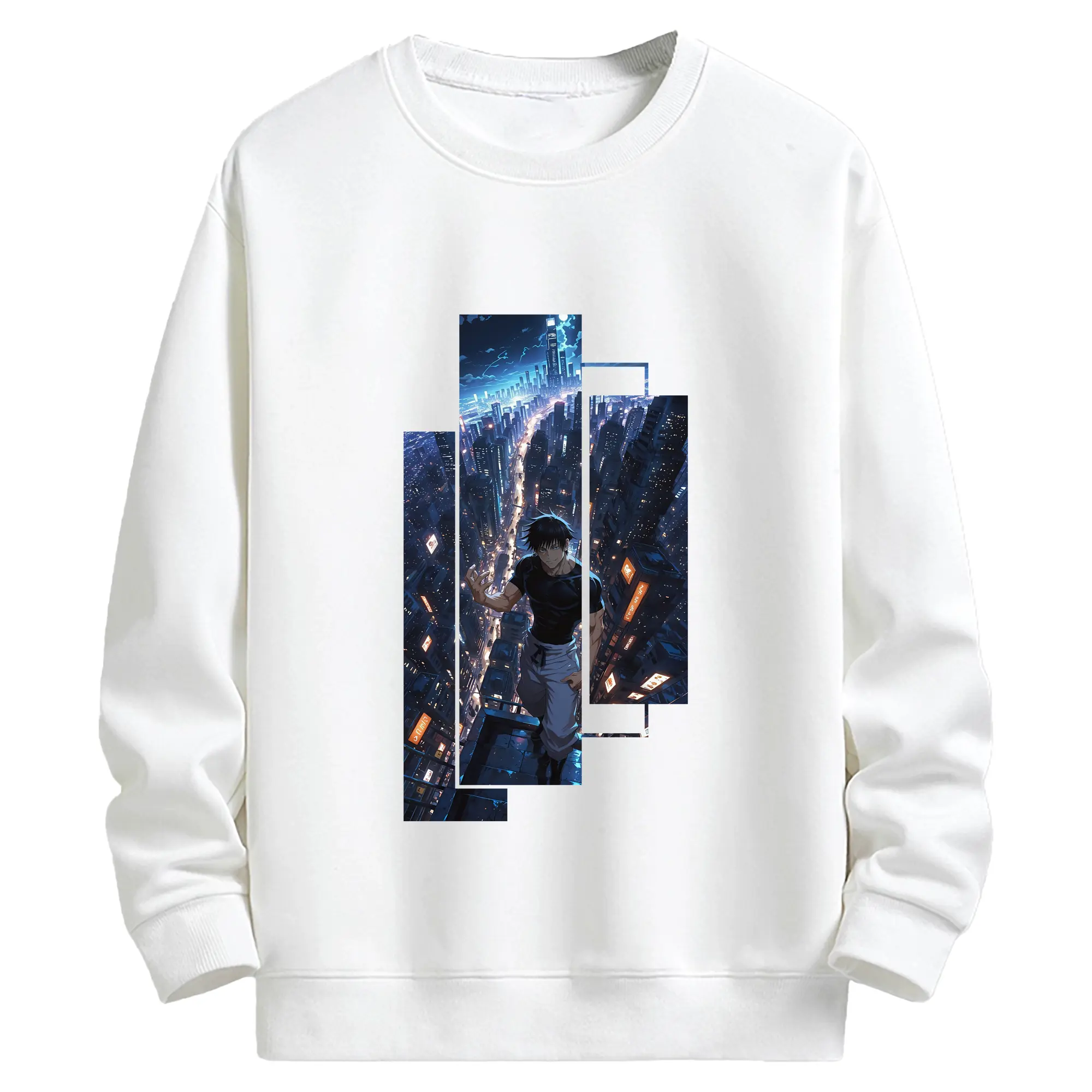 呪術廻戦 グッズ,伏黒 甚爾 - 高品質 クルーネック スウェット ・ コットン59％ ポリエステル41％ ・ ユニセックス 長袖 トレーナー ・ カジュアル デイリー スポーツ 散歩用