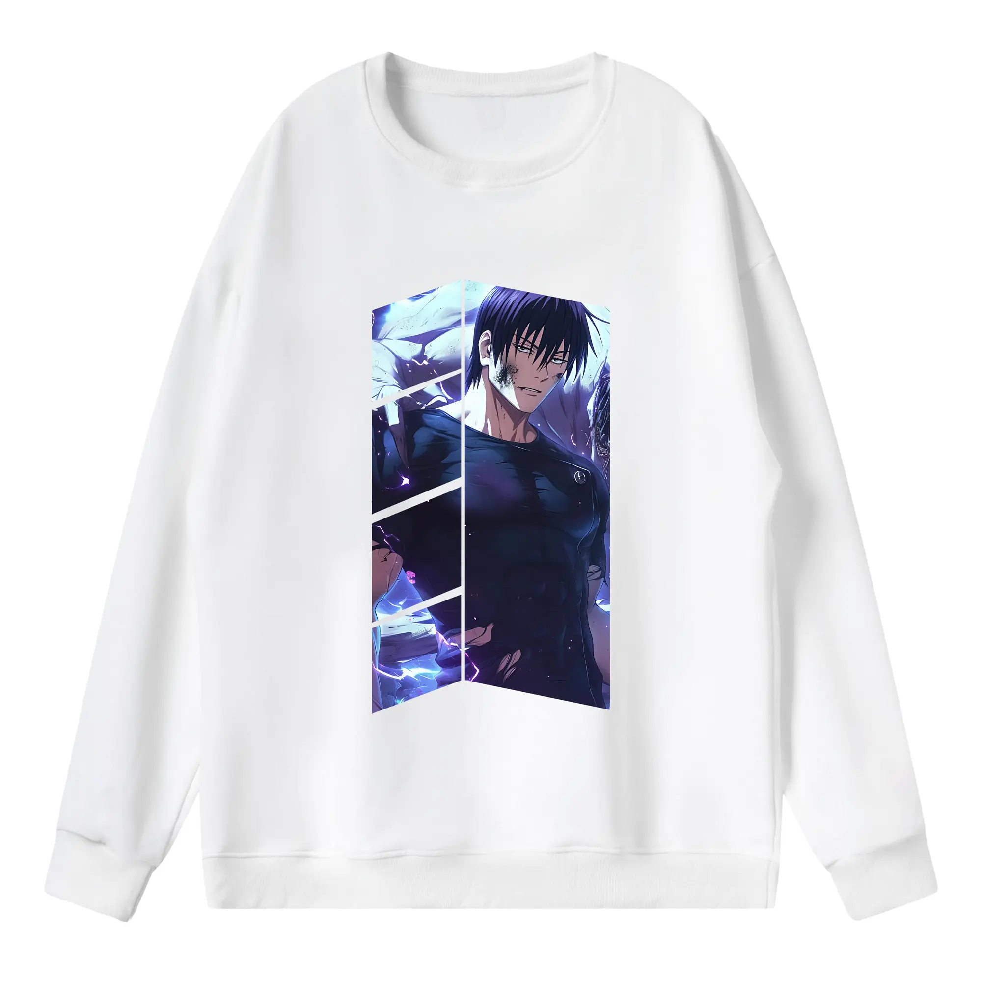 呪術廻戦 グッズ,伏黒 甚爾 - 薄手 クルーネック スウェット 裏毛260g · ポリエステル 春秋向け カジュアル 男女兼用 · トレーナー デイリー スポーツ 散歩に最適