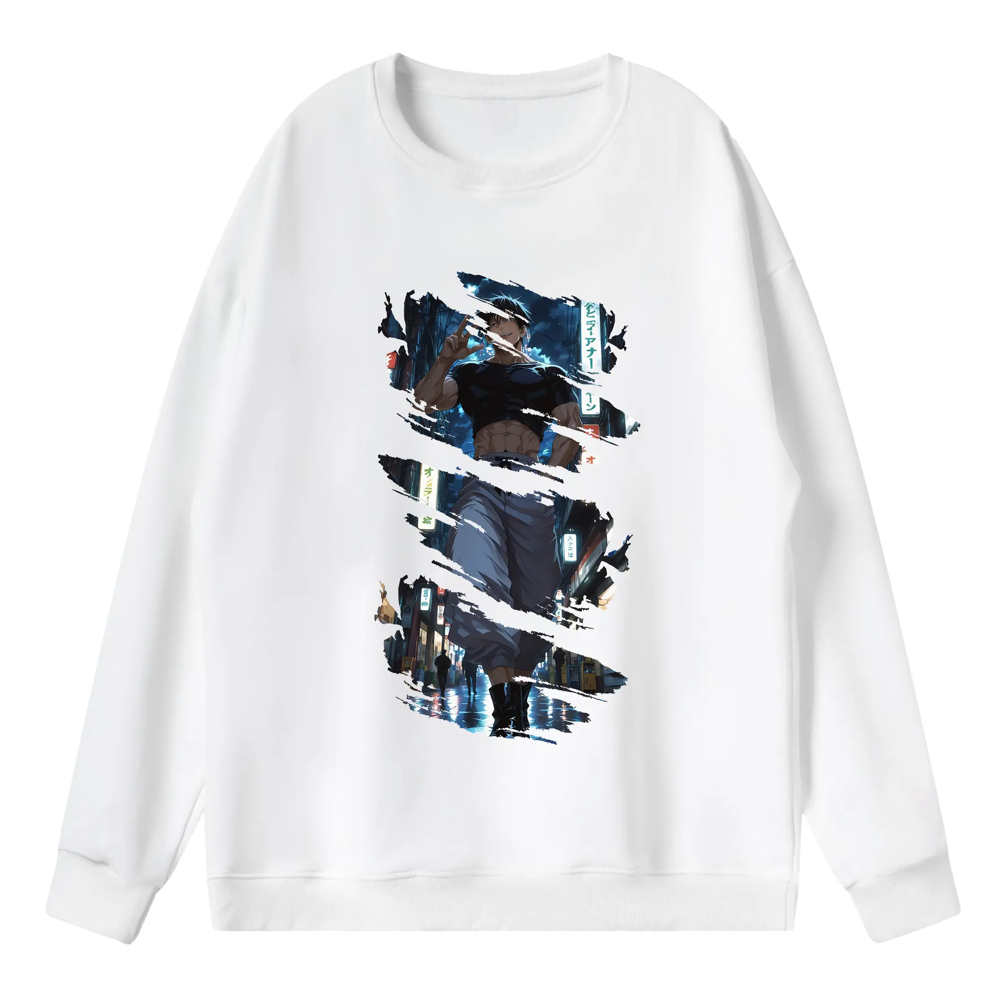呪術廻戦 グッズ,伏黒 甚爾 - 薄手 クルーネック スウェット 裏毛260g · ポリエステル 春秋向け カジュアル 男女兼用 · トレーナー デイリー スポーツ 散歩に最適