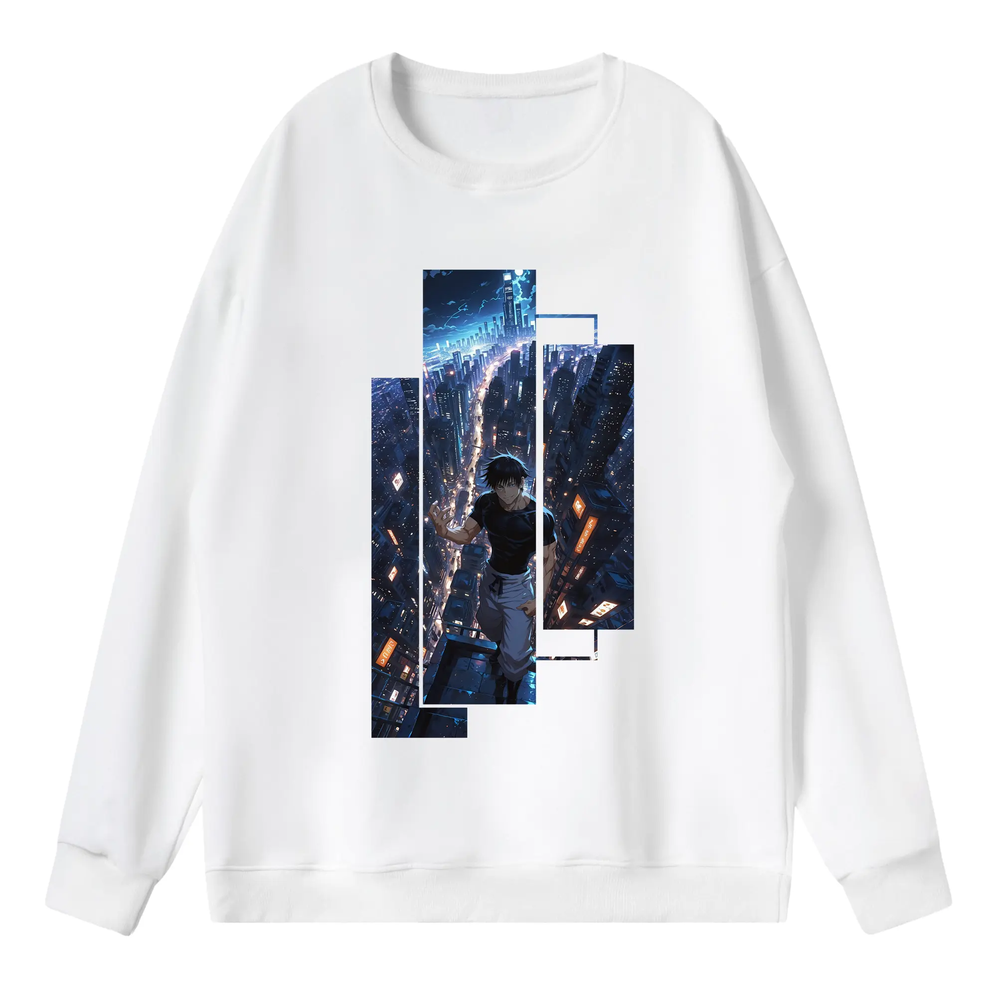 呪術廻戦 グッズ,伏黒 甚爾 - 薄手 クルーネック スウェット 裏毛260g · ポリエステル 春秋向け カジュアル 男女兼用 · トレーナー デイリー スポーツ 散歩に最適