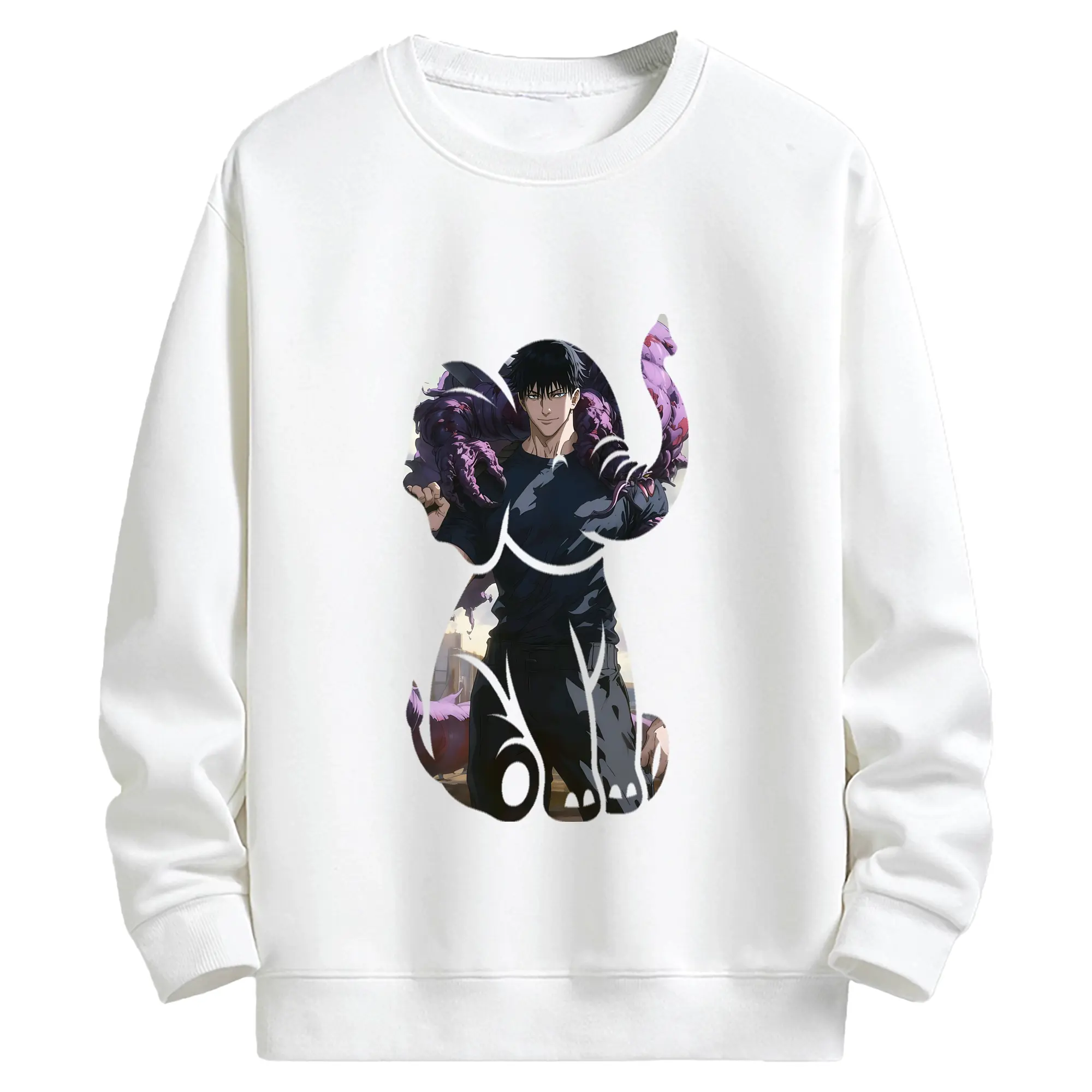 呪術廻戦 グッズ,伏黒 甚爾 - キッズ クルーネックスウェットシャツ ・ フロントプリント ・ 綿80％ ポリエステル20％ ・ 快適 通学 スポーツ 日常使い お散歩用