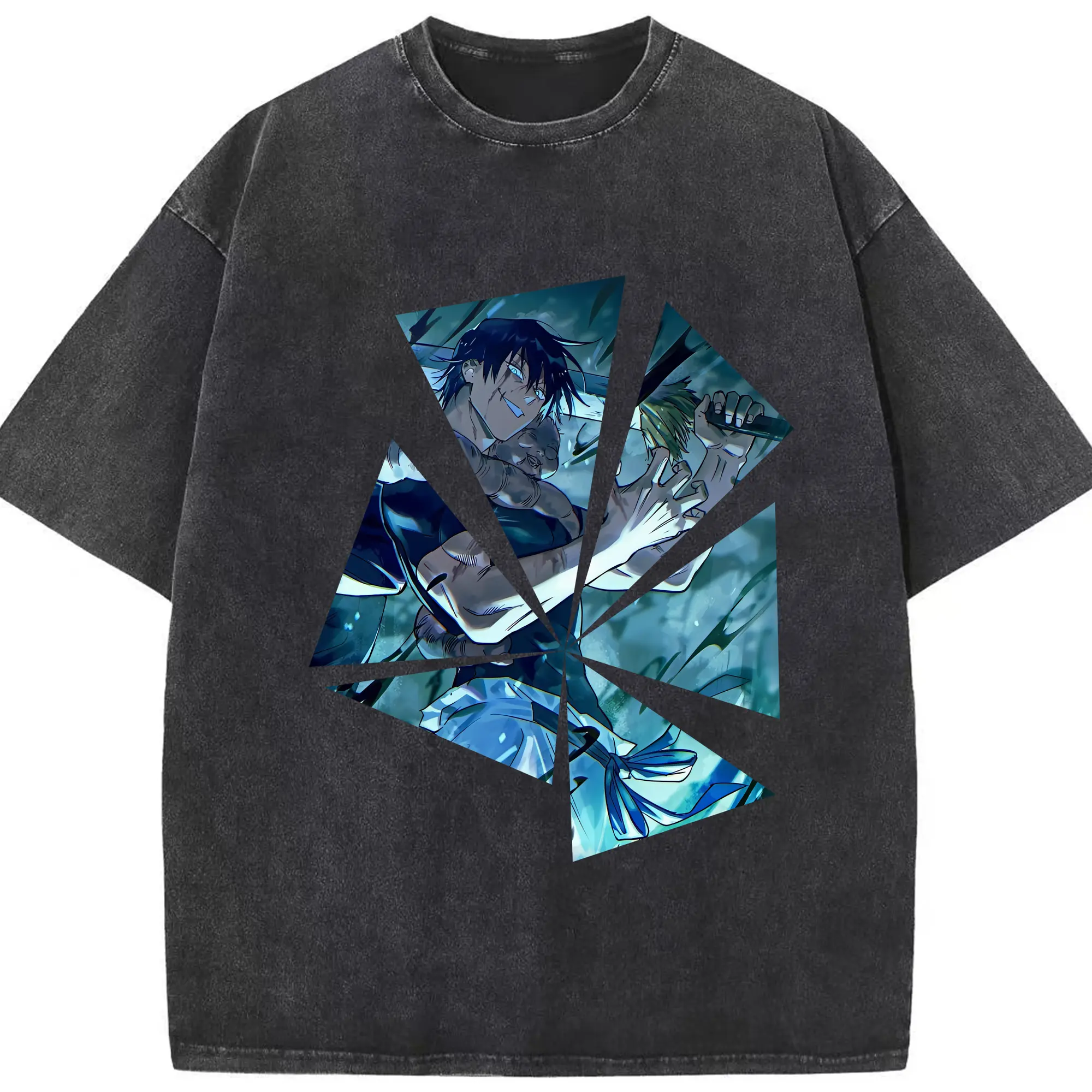 呪術廻戦 グッズ,伏黒 甚爾 - 綿100％ ヴィンテージ風 半袖Tシャツ ・ フロントプリント ・ 柔らか肌触り ・ 通気性 快適 ・ スポーツ カジュアル 外出用