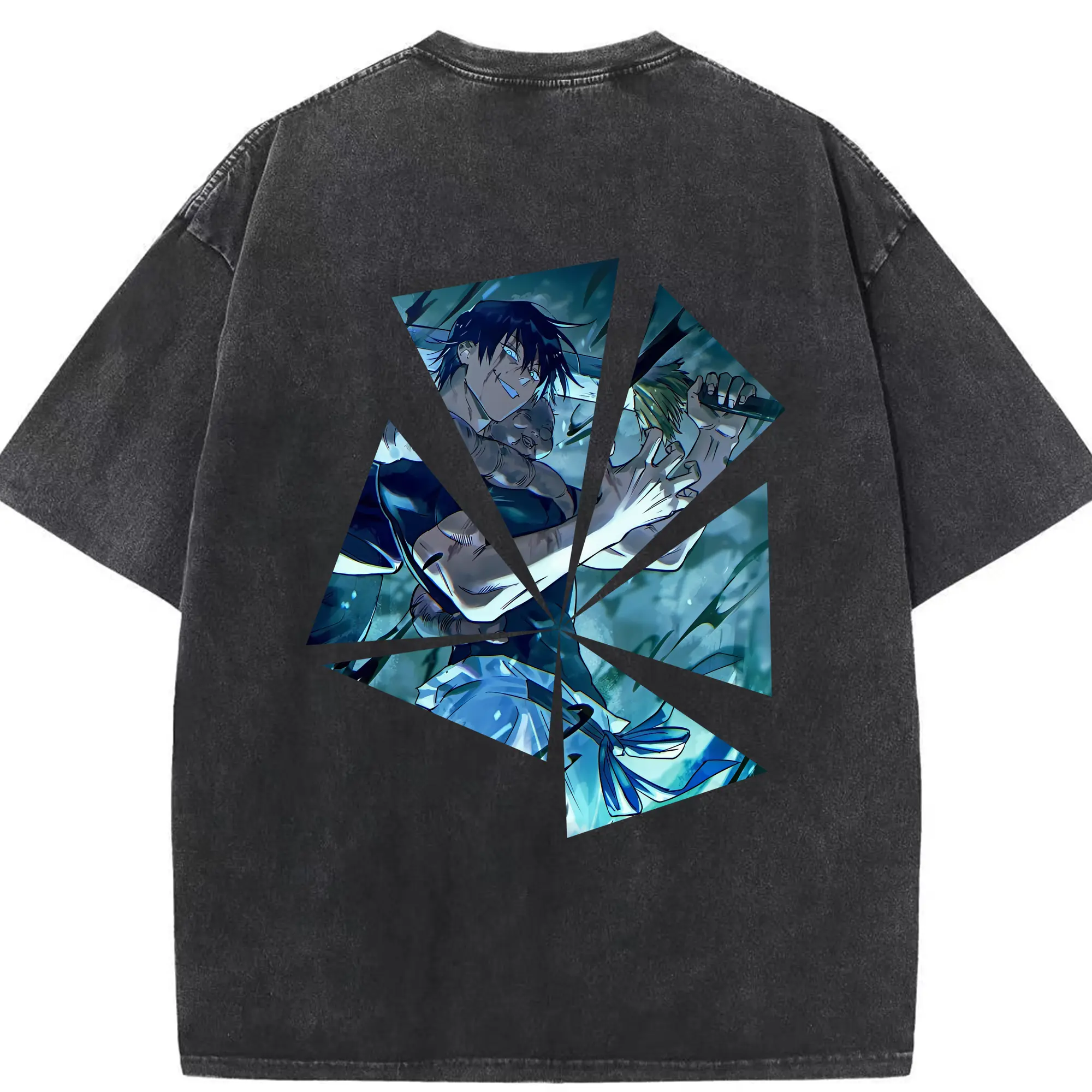 呪術廻戦 グッズ,伏黒 甚爾 - 綿100％ ヴィンテージ風 半袖Tシャツ ・ 背面プリント ・ 柔らか肌触り ・ 通気性 快適 ・ スポーツ カジュアル 外出用