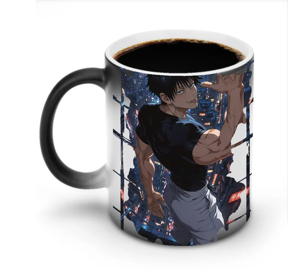 呪術廻戦 グッズ,伏黒 甚爾 - 変色マグカップ ・ セラミック ・ 熱転写プリント ・ 耐久性 高品質 ・ ギフト・自宅用 コーヒー お茶