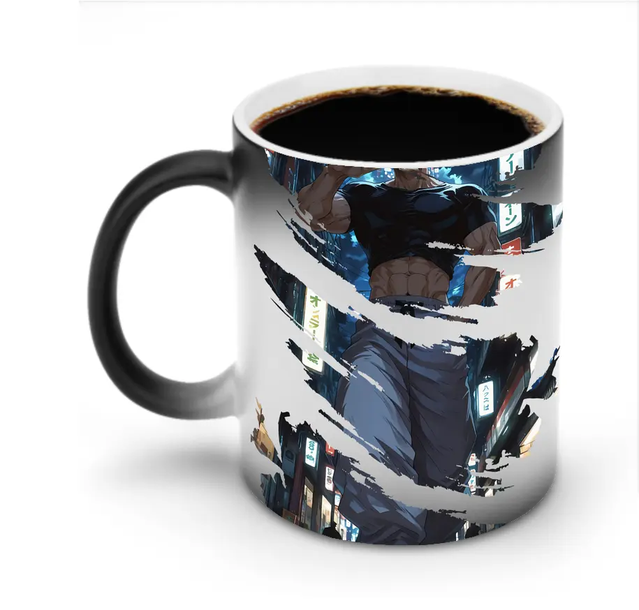呪術廻戦 グッズ,伏黒 甚爾 - 変色マグカップ ・ セラミック ・ 熱転写プリント ・ 耐久性 高品質 ・ ギフト・自宅用 コーヒー お茶