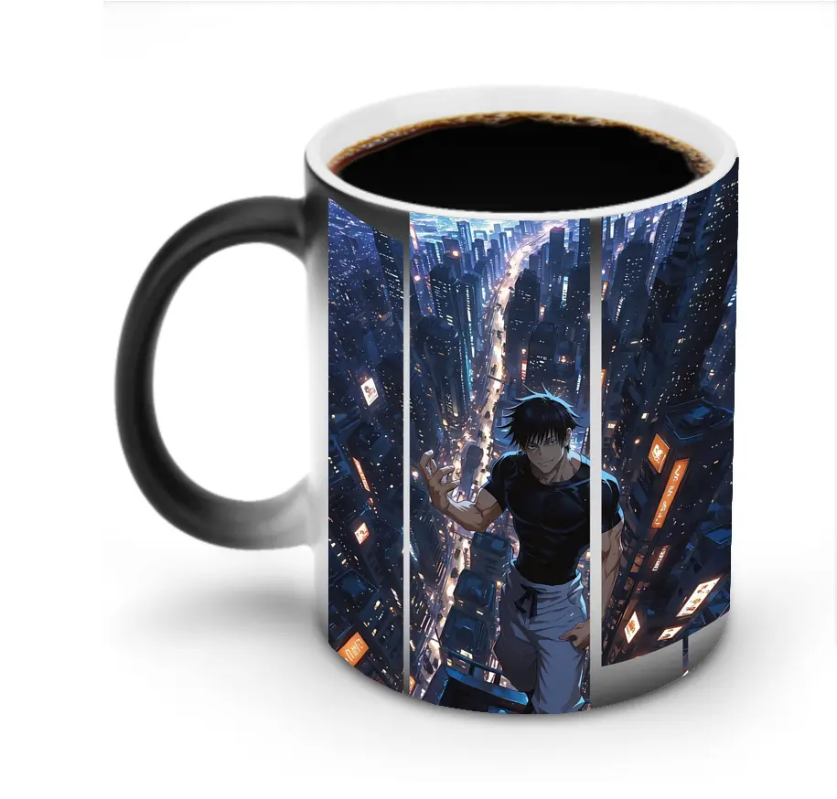 呪術廻戦 グッズ,伏黒 甚爾 - 変色マグカップ ・ セラミック ・ 熱転写プリント ・ 耐久性 高品質 ・ ギフト・自宅用 コーヒー お茶