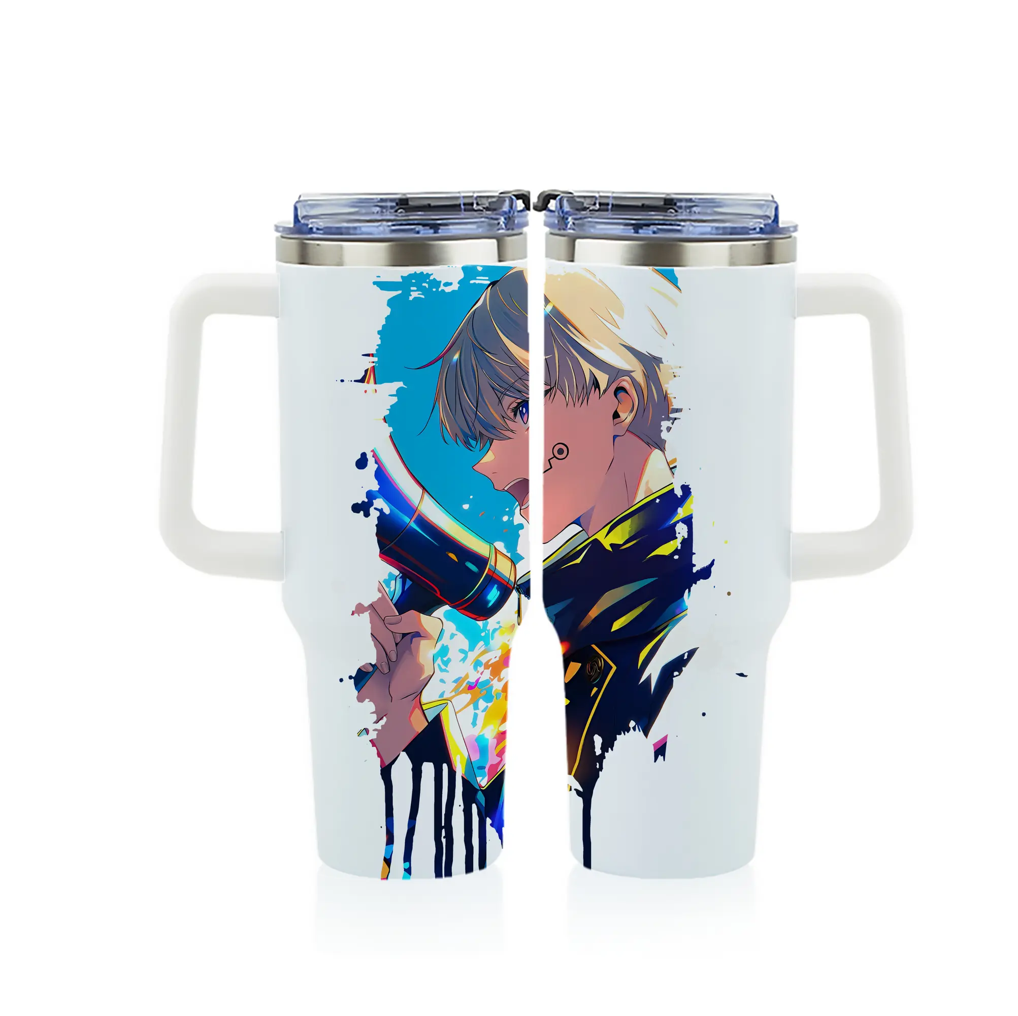 呪術廻戦 グッズ,狗巻 棘 - 1200mL フルプリント車用タンブラー ・ 304ステンレス 内側 ・ 201ステンレス 外側 ・ 保温 保冷 ・ 通勤 ドライブ アウトドア用