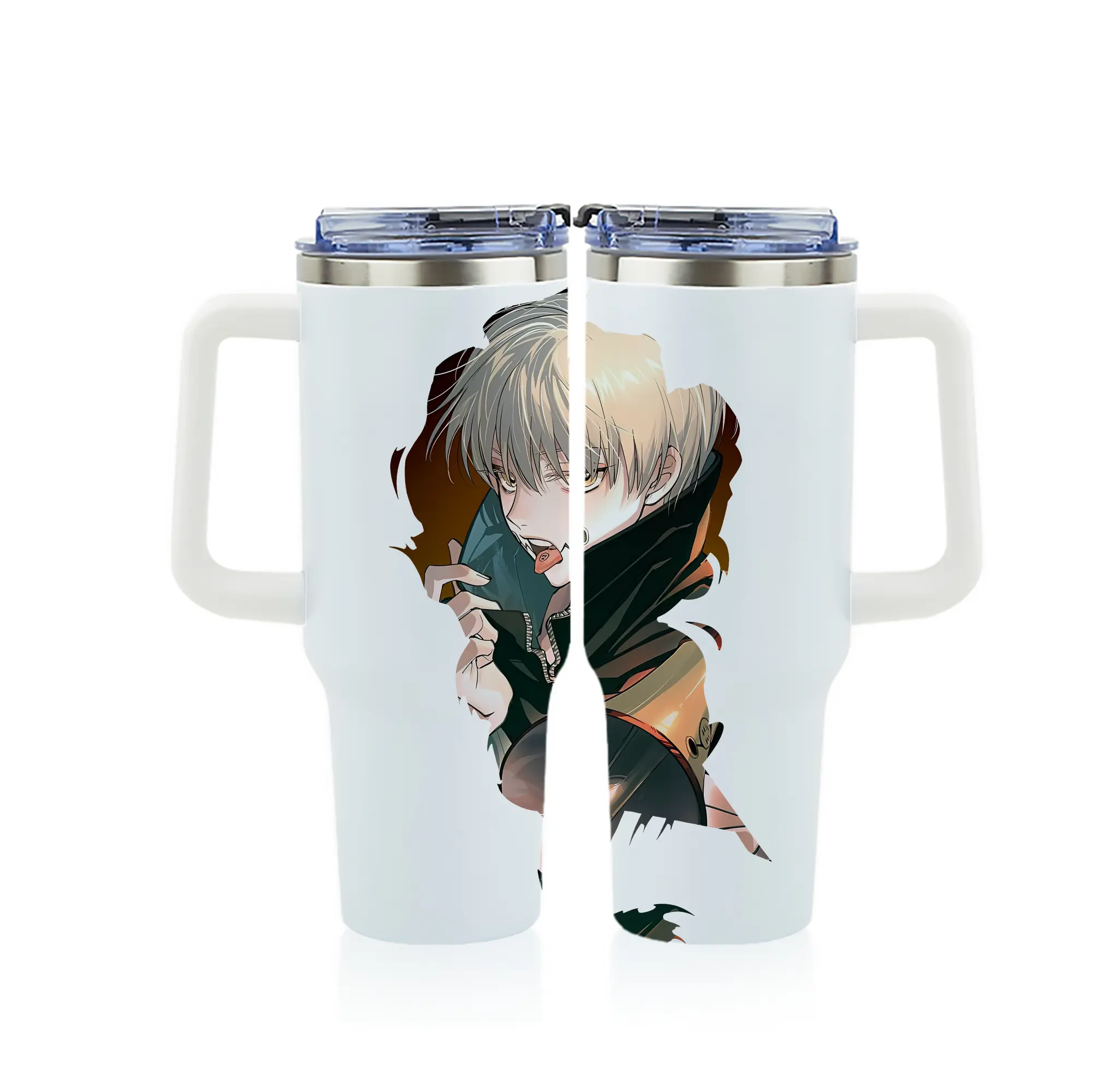 呪術廻戦 グッズ,狗巻 棘 - 1200mL フルプリント車用タンブラー ・ 304ステンレス 内側 ・ 201ステンレス 外側 ・ 保温 保冷 ・ 通勤 ドライブ アウトドア用