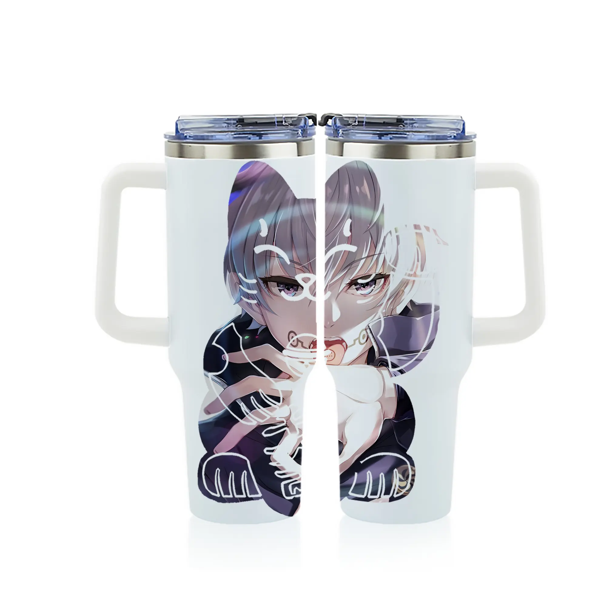呪術廻戦 グッズ,狗巻 棘 - 1200mL フルプリント車用タンブラー ・ 304ステンレス 内側 ・ 201ステンレス 外側 ・ 保温 保冷 ・ 通勤 ドライブ アウトドア用