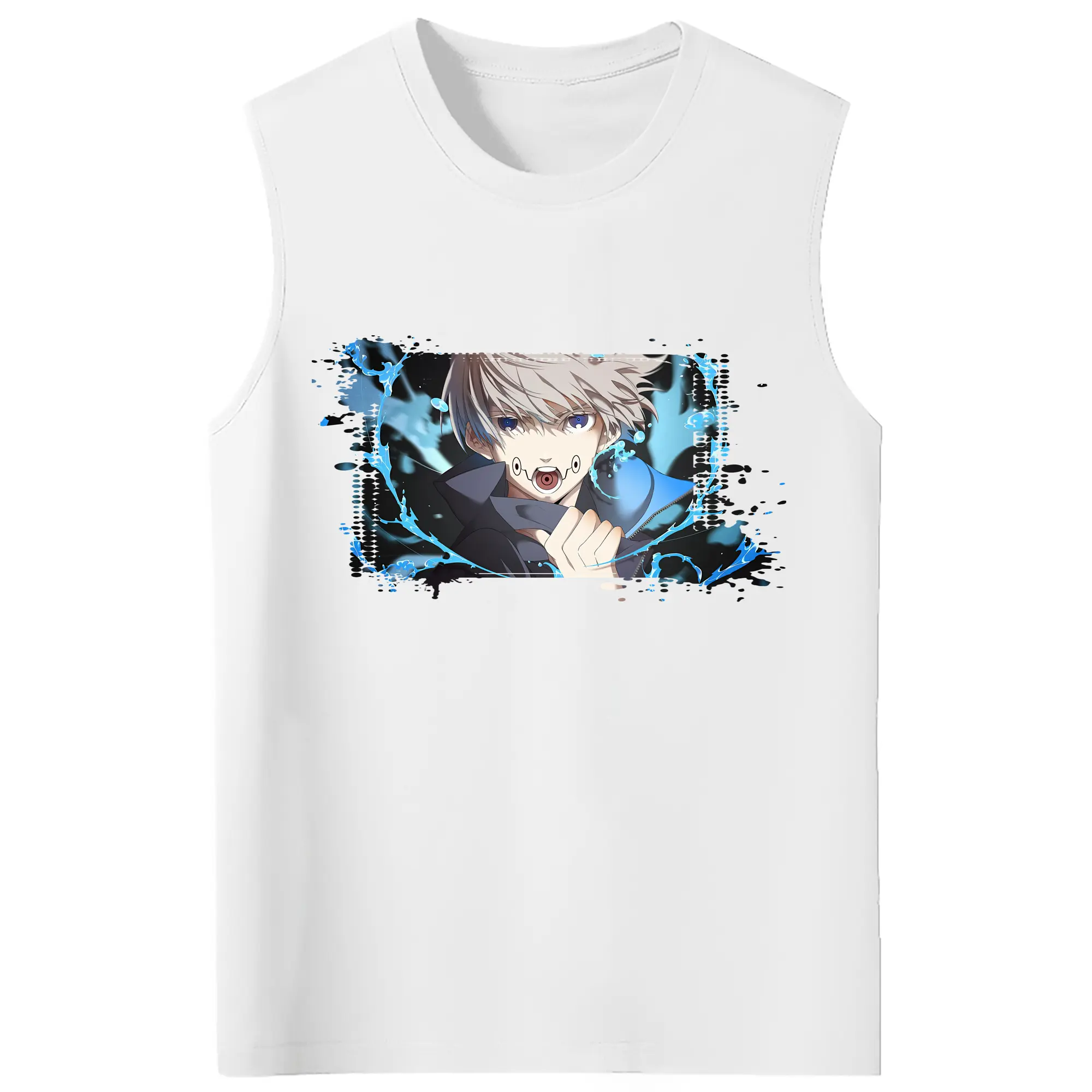 呪術廻戦 グッズ,狗巻 棘 - コットン100％ タンクトップ ・ フロントプリント ・ タイトフィット ・ 快適 通気性 ・ スポーツ カジュアル 散歩用