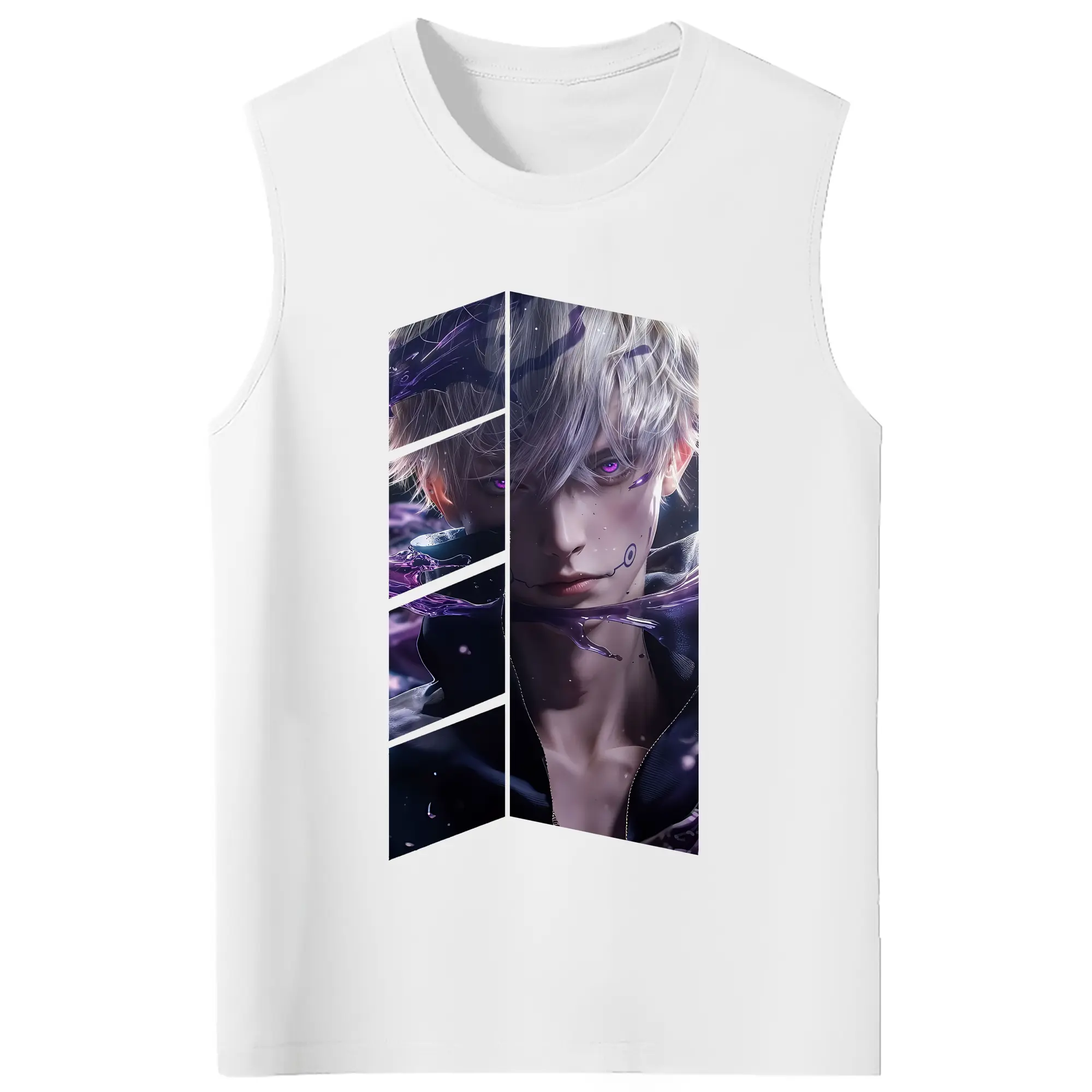 呪術廻戦 グッズ,狗巻 棘 - コットン100％ タンクトップ ・ フロントプリント ・ タイトフィット ・ 快適 通気性 ・ スポーツ カジュアル 散歩用