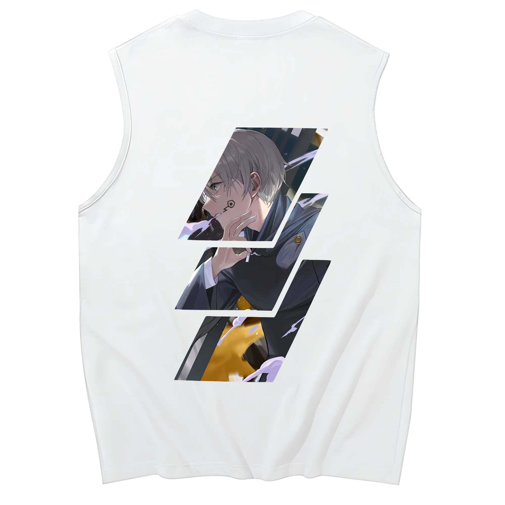 呪術廻戦 グッズ,狗巻 棘 - コットン100％ タンクトップ ・ 背面プリント ・ タイトシルエット ・ 快適 通気性 ・ スポーツ カジュアル 散歩用