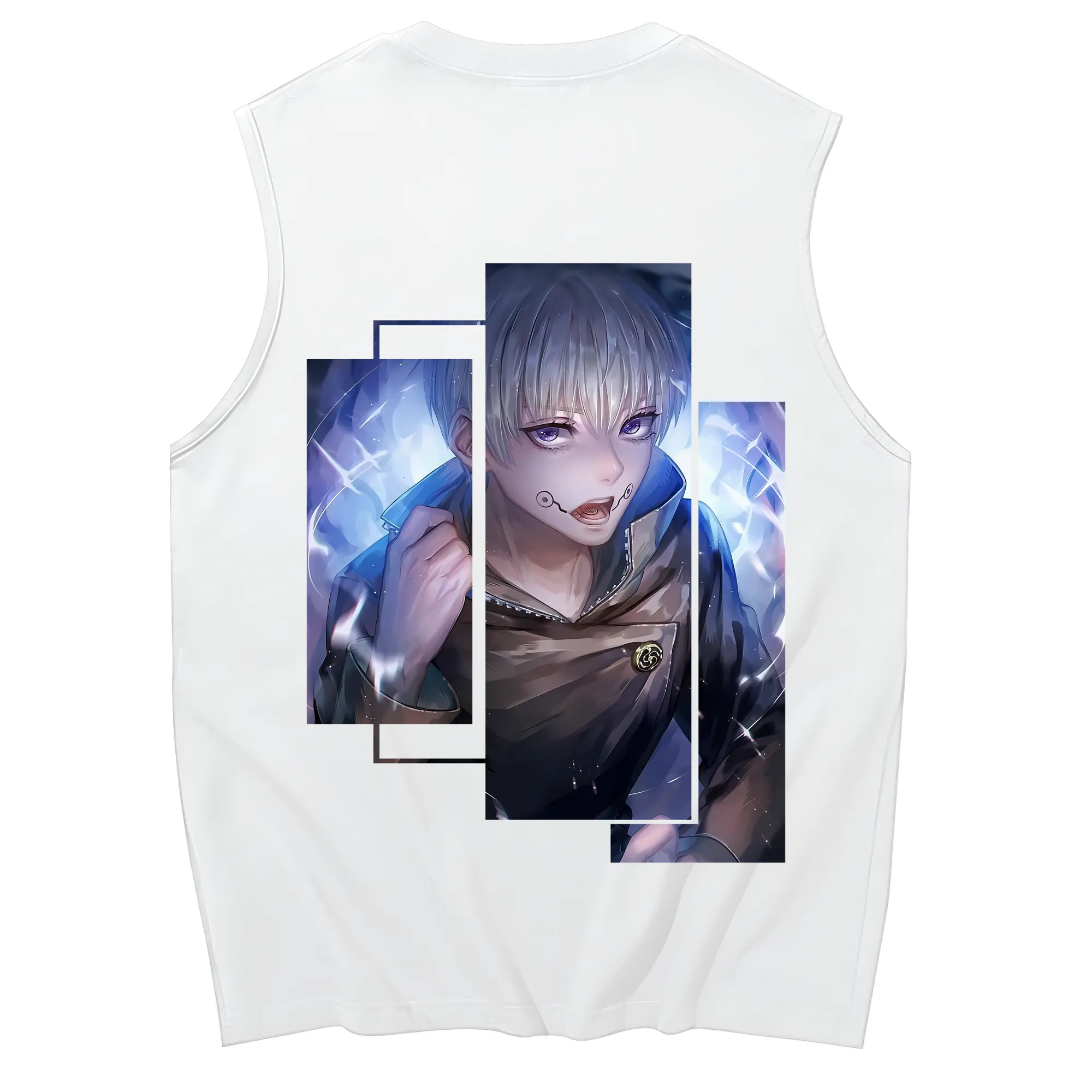 呪術廻戦 グッズ,狗巻 棘 - コットン100％ タンクトップ ・ 背面プリント ・ タイトシルエット ・ 快適 通気性 ・ スポーツ カジュアル 散歩用