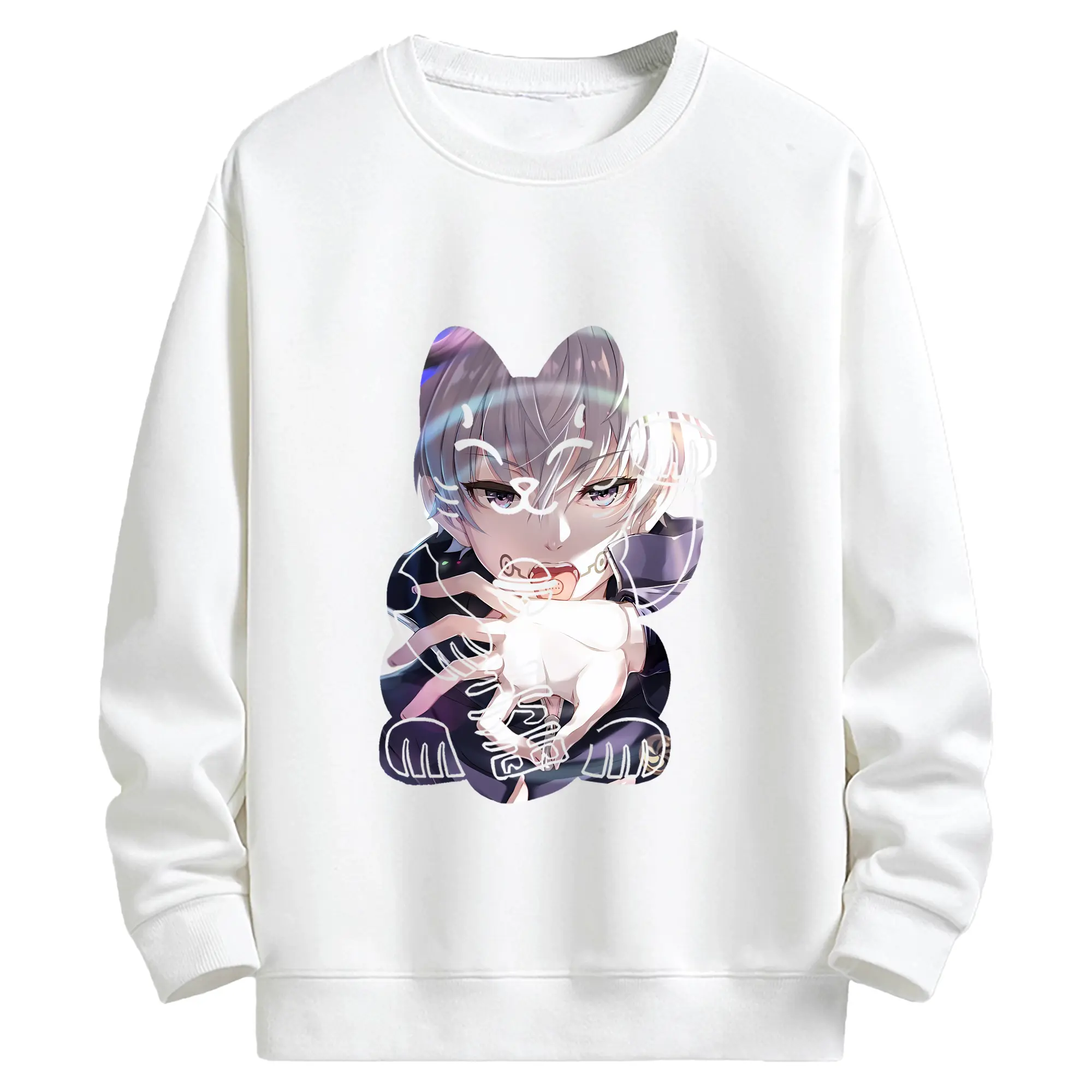 呪術廻戦 グッズ,狗巻 棘 - キッズ クルーネックスウェットシャツ ・ フロントプリント ・ 綿80％ ポリエステル20％ ・ 快適 通学 スポーツ 日常使い お散歩用