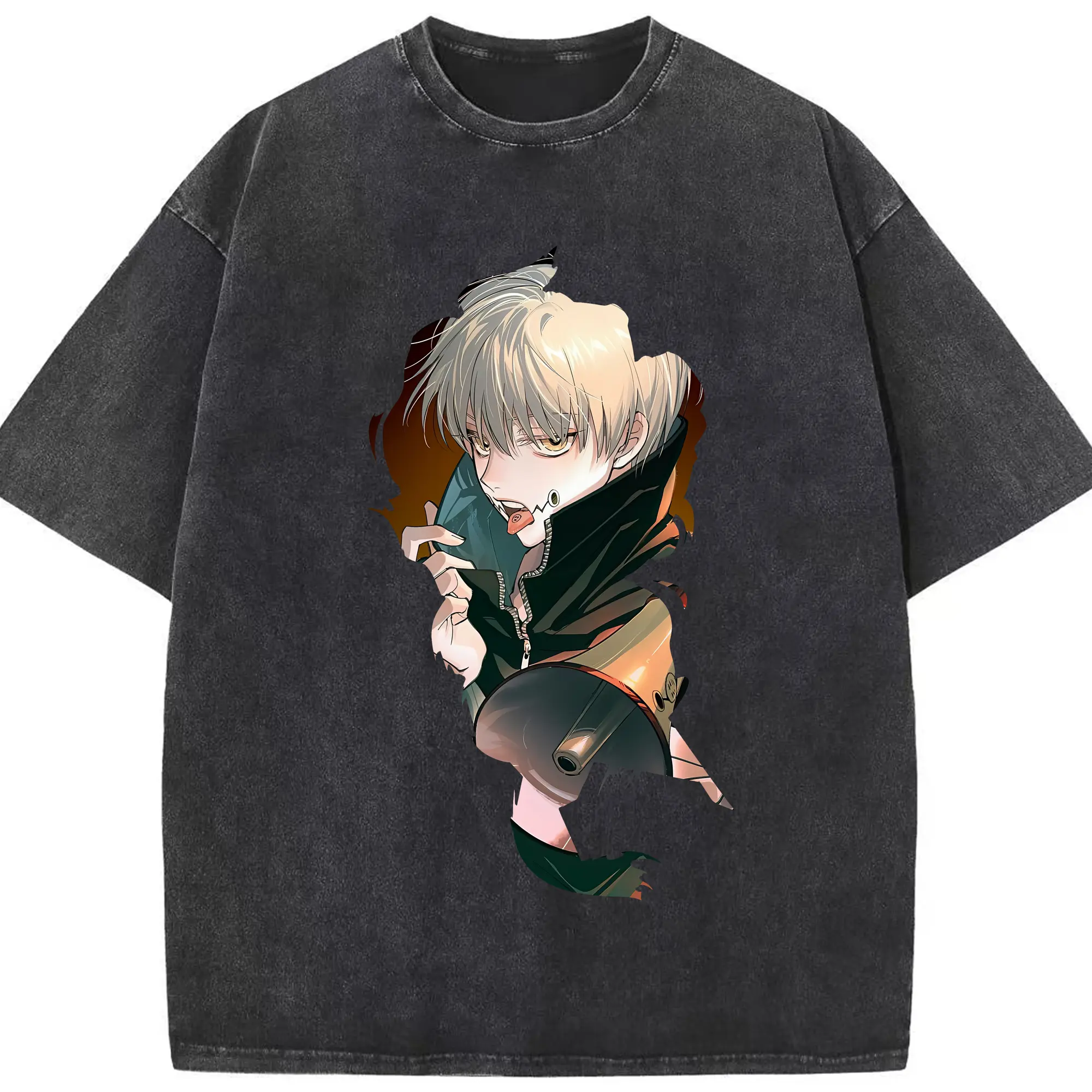 呪術廻戦 グッズ,狗巻 棘 - 綿100％ ヴィンテージ風 半袖Tシャツ ・ フロントプリント ・ 柔らか肌触り ・ 通気性 快適 ・ スポーツ カジュアル 外出用