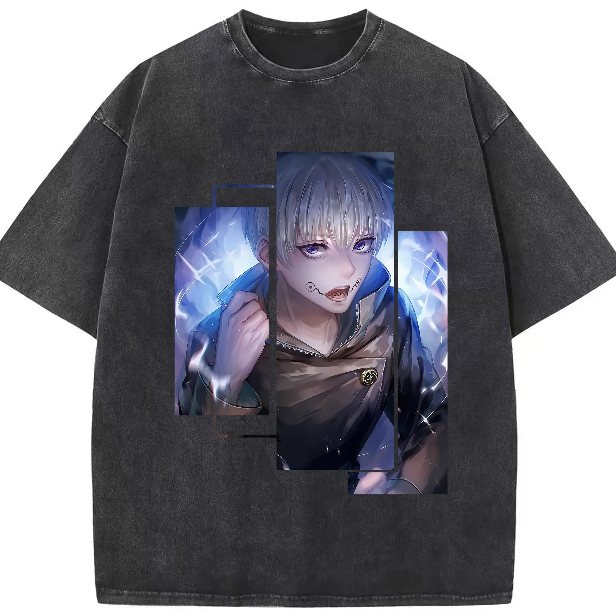 呪術廻戦 グッズ,狗巻 棘 - 綿100％ ヴィンテージ風 半袖Tシャツ ・ フロントプリント ・ 柔らか肌触り ・ 通気性 快適 ・ スポーツ カジュアル 外出用