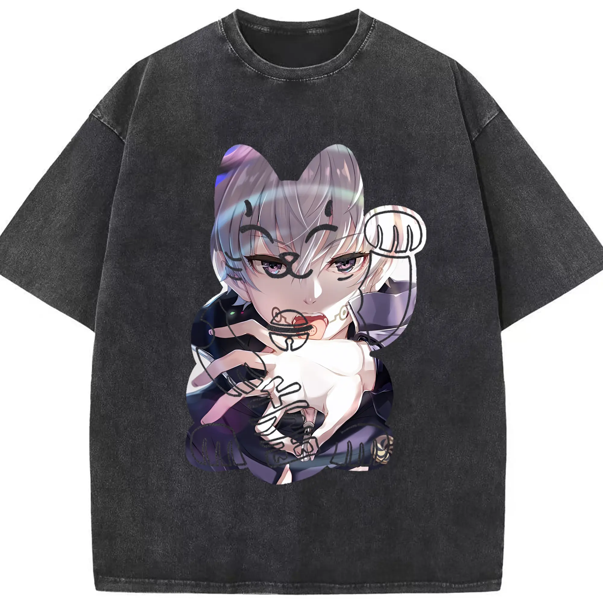 呪術廻戦 グッズ,狗巻 棘 - 綿100％ ヴィンテージ風 半袖Tシャツ ・ フロントプリント ・ 柔らか肌触り ・ 通気性 快適 ・ スポーツ カジュアル 外出用