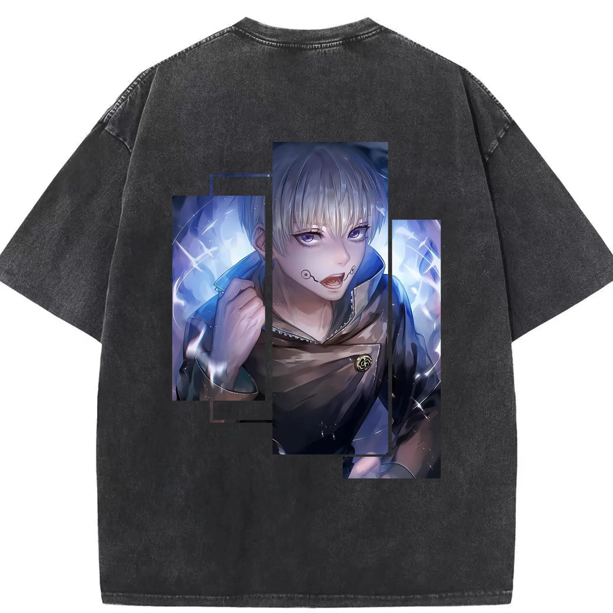 呪術廻戦 グッズ,狗巻 棘 - 綿100％ ヴィンテージ風 半袖Tシャツ ・ 背面プリント ・ 柔らか肌触り ・ 通気性 快適 ・ スポーツ カジュアル 外出用