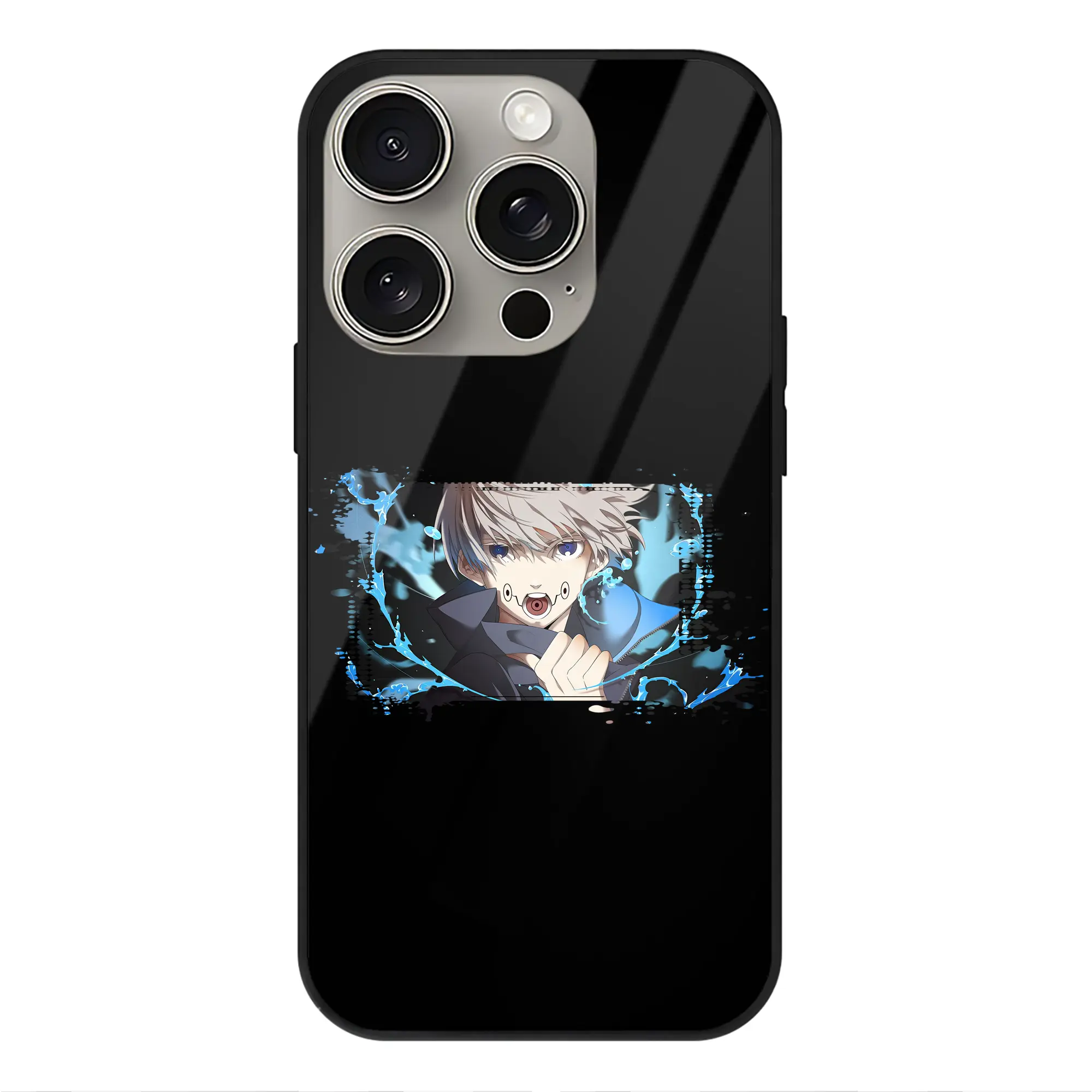 呪術廻戦 グッズ,狗巻 棘 - IPhone15Pro対応 ・ スマホケース ・ 背面ガラス ・ TPU+強化ガラス ・ 耐衝撃 ・ 黄変防止 ・ ワイヤレス充電対応 ・ 3D立体ボタン