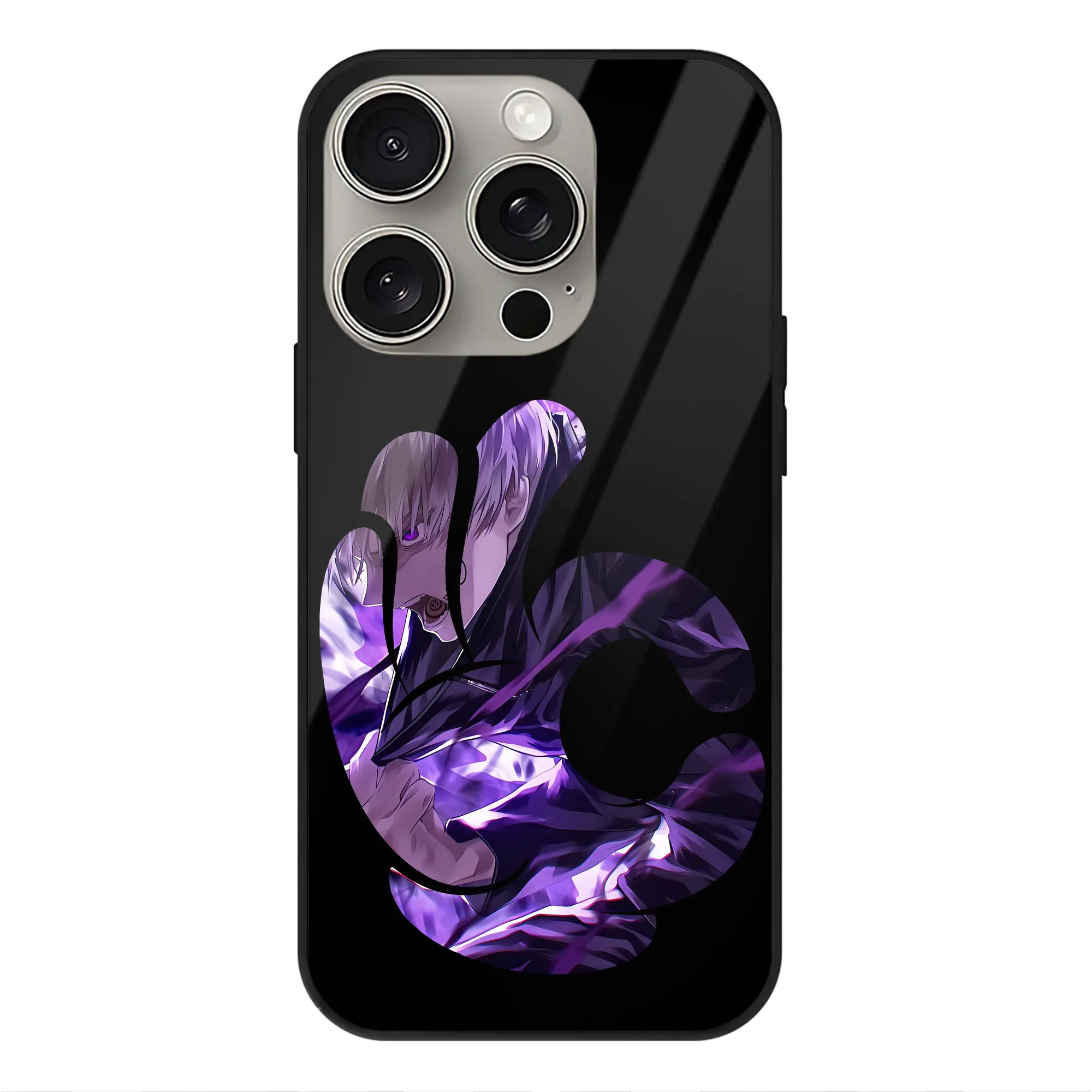 呪術廻戦 グッズ,狗巻 棘 - IPhone15Pro対応 ・ スマホケース ・ 背面ガラス ・ TPU+強化ガラス ・ 耐衝撃 ・ 黄変防止 ・ ワイヤレス充電対応 ・ 3D立体ボタン