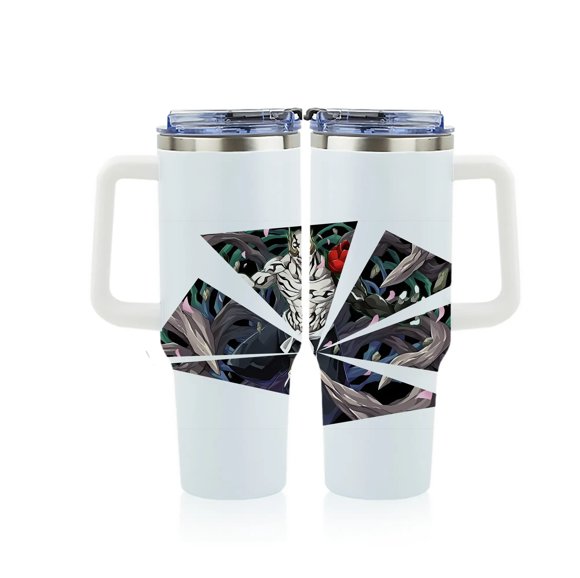 呪術廻戦 グッズ,花御 - 1200mL フルプリント車用タンブラー ・ 304ステンレス 内側 ・ 201ステンレス 外側 ・ 保温 保冷 ・ 通勤 ドライブ アウトドア用