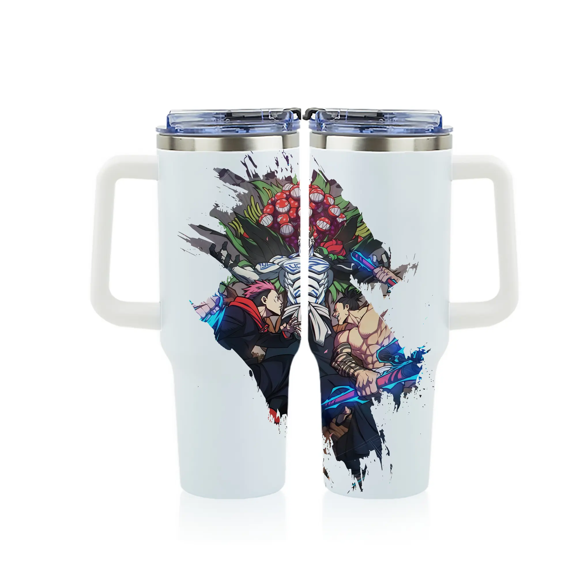 呪術廻戦 グッズ,花御 - 1200mL フルプリント車用タンブラー ・ 304ステンレス 内側 ・ 201ステンレス 外側 ・ 保温 保冷 ・ 通勤 ドライブ アウトドア用