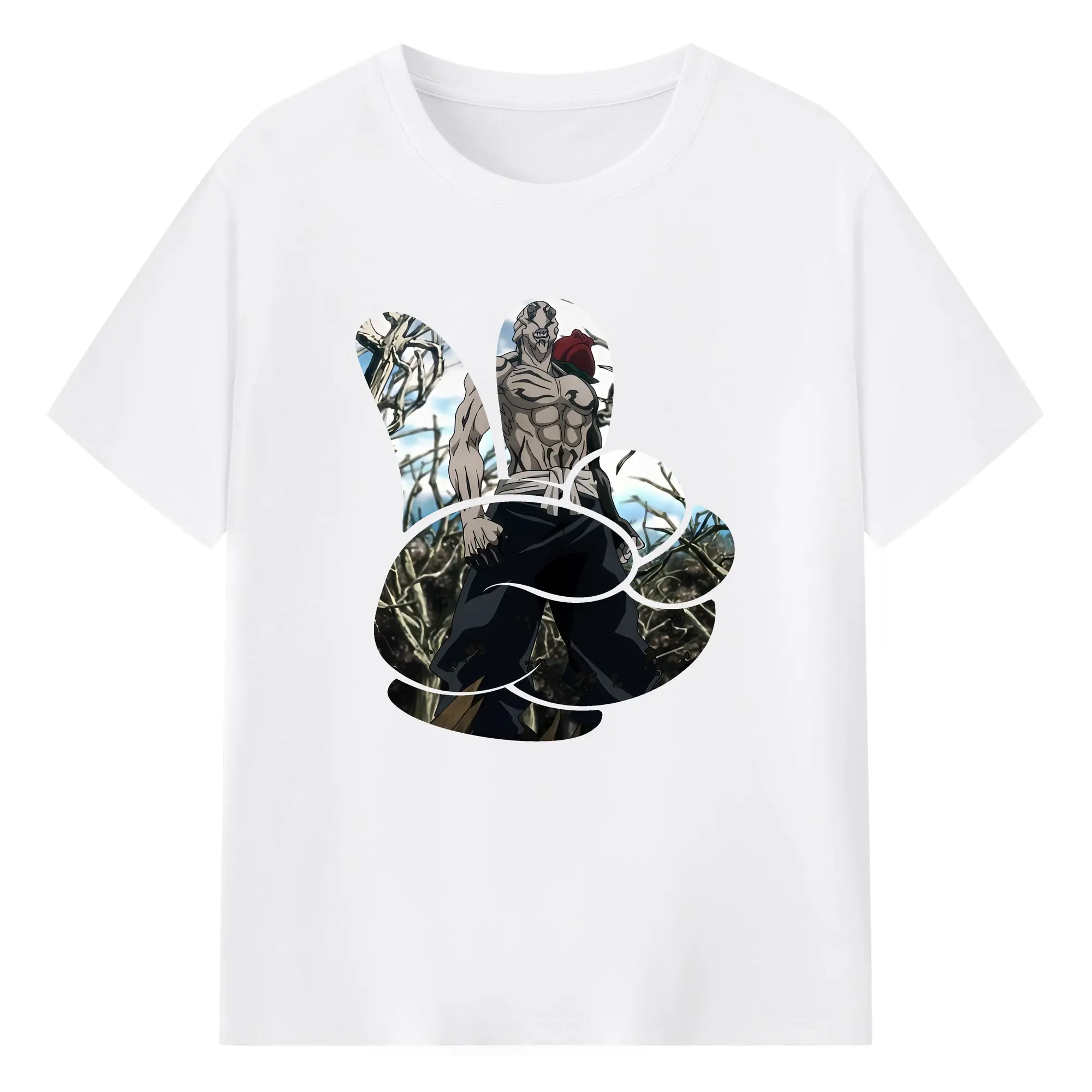 呪術廻戦 グッズ,花御 - 綿100％ 半袖Tシャツ ・ フロントプリント ・ 快適 通気性 ・ 日常使い 散歩 スポーツ用