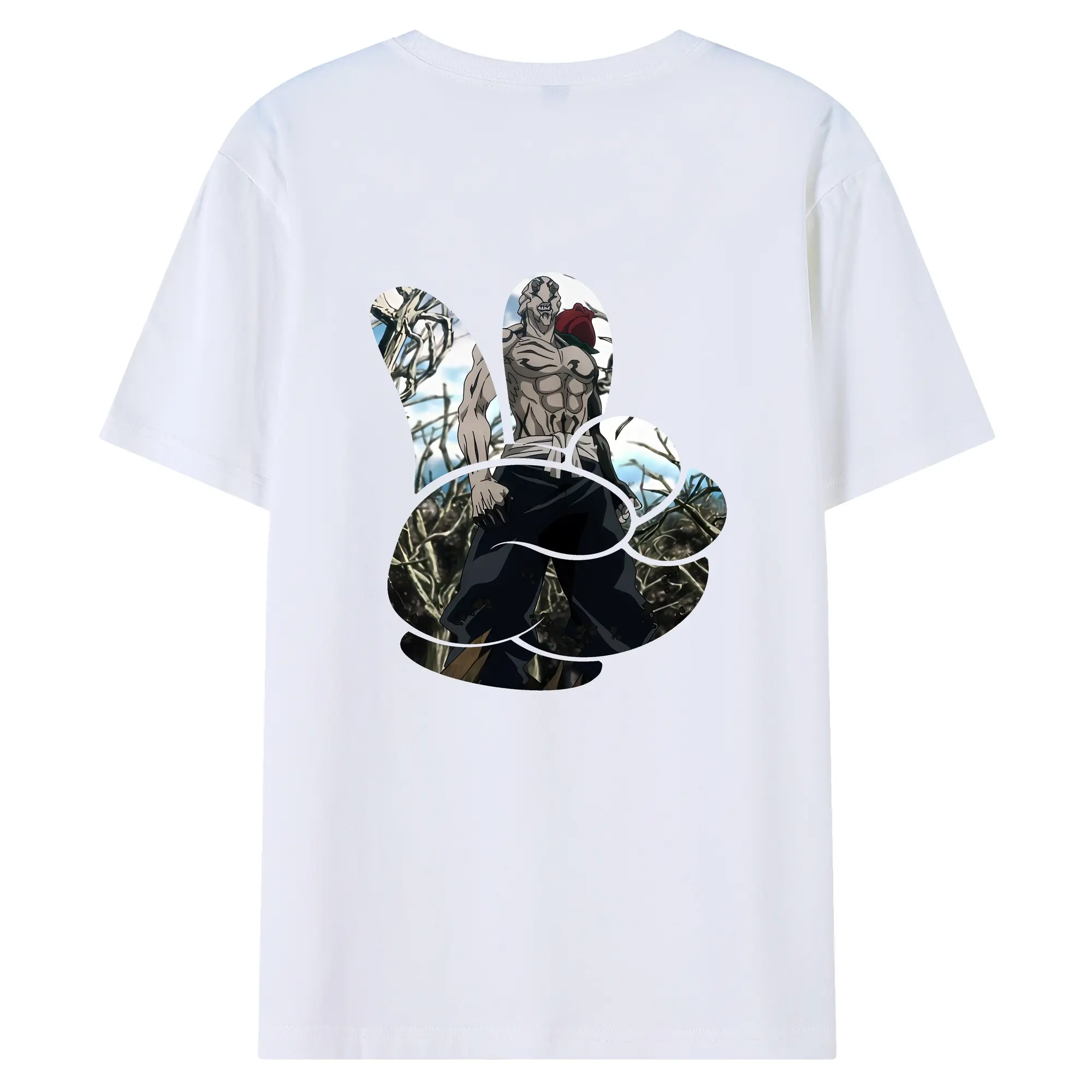 呪術廻戦 グッズ,花御 - 綿100％ 半袖Tシャツ ・ バックプリント ・ 快適 通気性 ・ 日常使い 散歩 スポーツ用