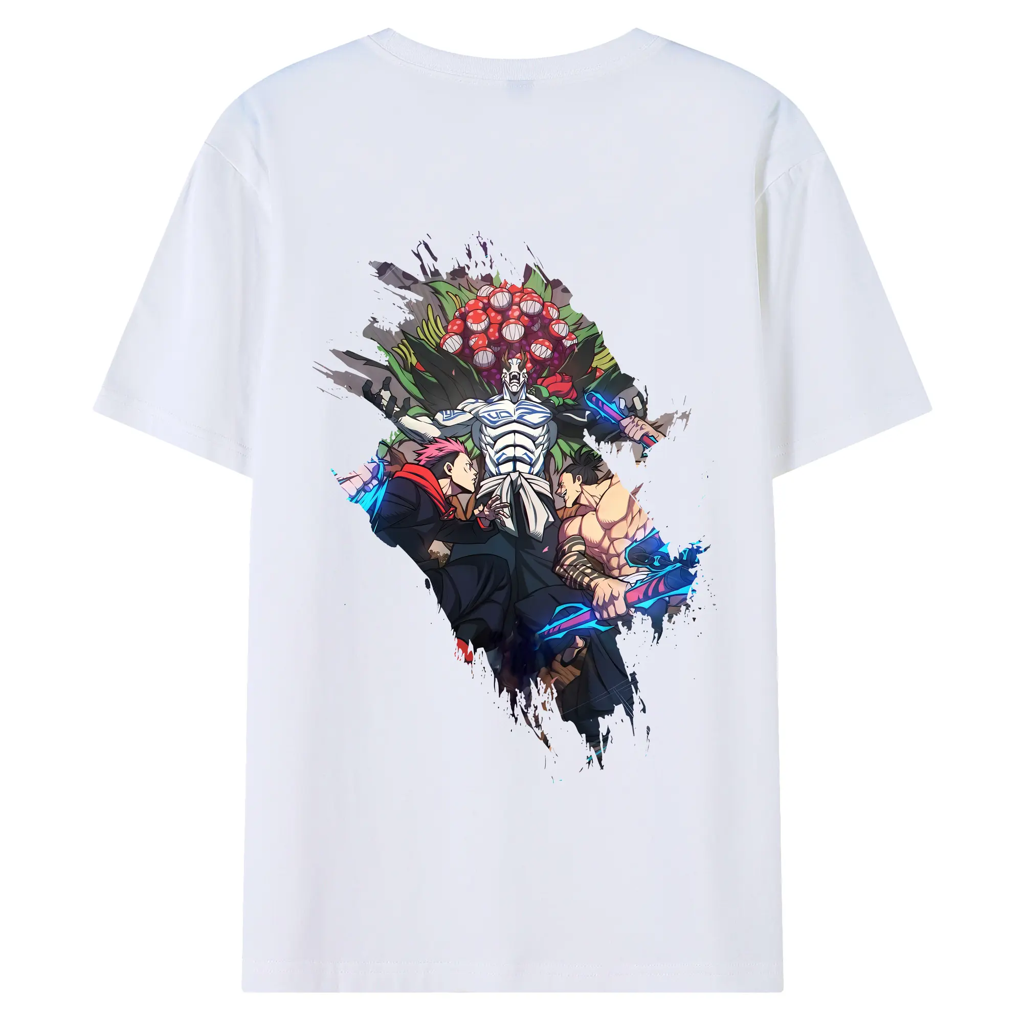 呪術廻戦 グッズ,花御 - 綿100％ 半袖Tシャツ ・ バックプリント ・ 快適 通気性 ・ 日常使い 散歩 スポーツ用