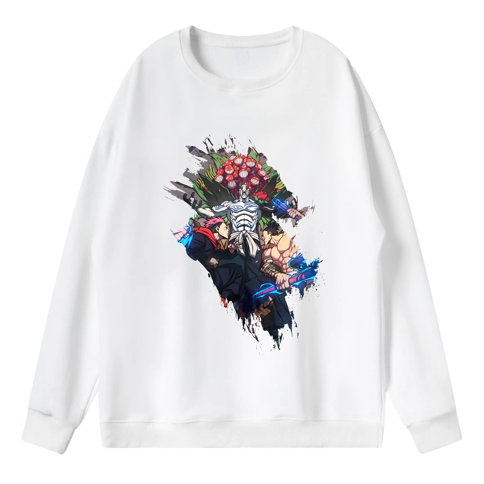 呪術廻戦 グッズ,花御 - 薄手 クルーネック スウェット 裏毛260g · ポリエステル 春秋向け カジュアル 男女兼用 · トレーナー デイリー スポーツ 散歩に最適