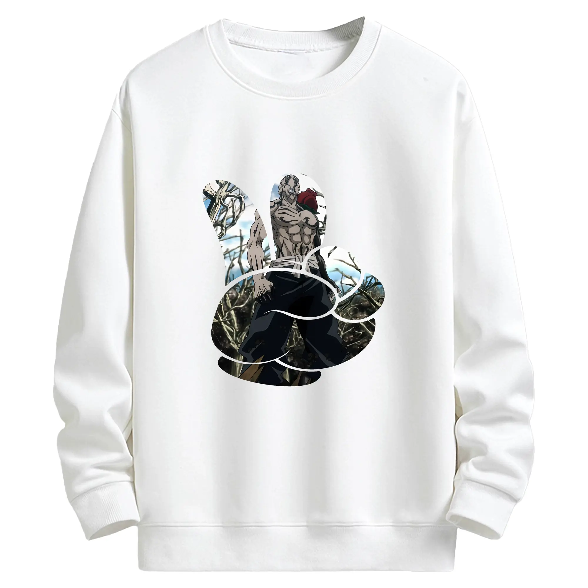 呪術廻戦 グッズ,花御 - キッズ クルーネックスウェットシャツ ・ フロントプリント ・ 綿80％ ポリエステル20％ ・ 快適 通学 スポーツ 日常使い お散歩用